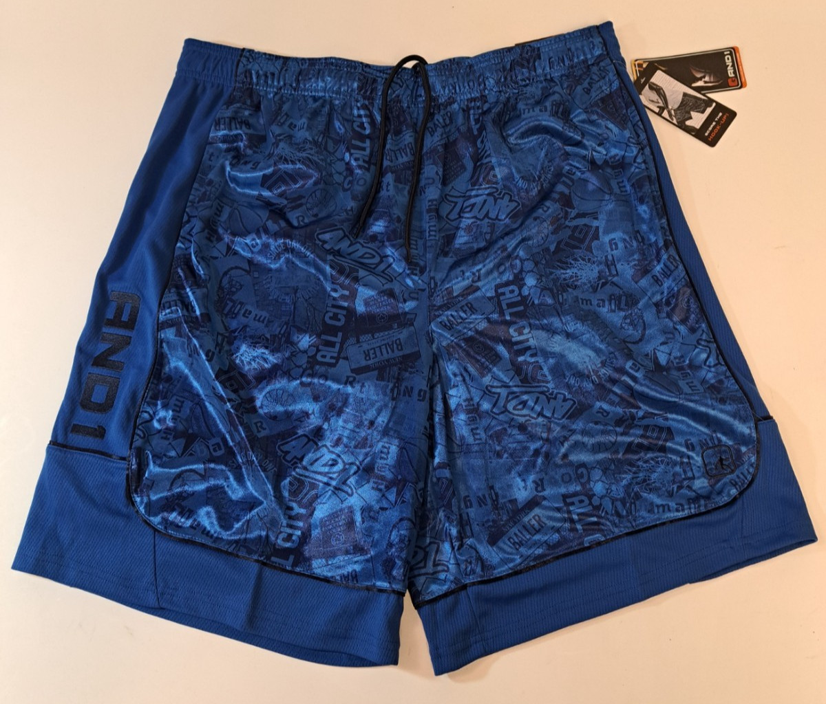 And1 Mens Shorts Basketball Gym Core 11″ Inseam S M L 2XL 3XL Blue New