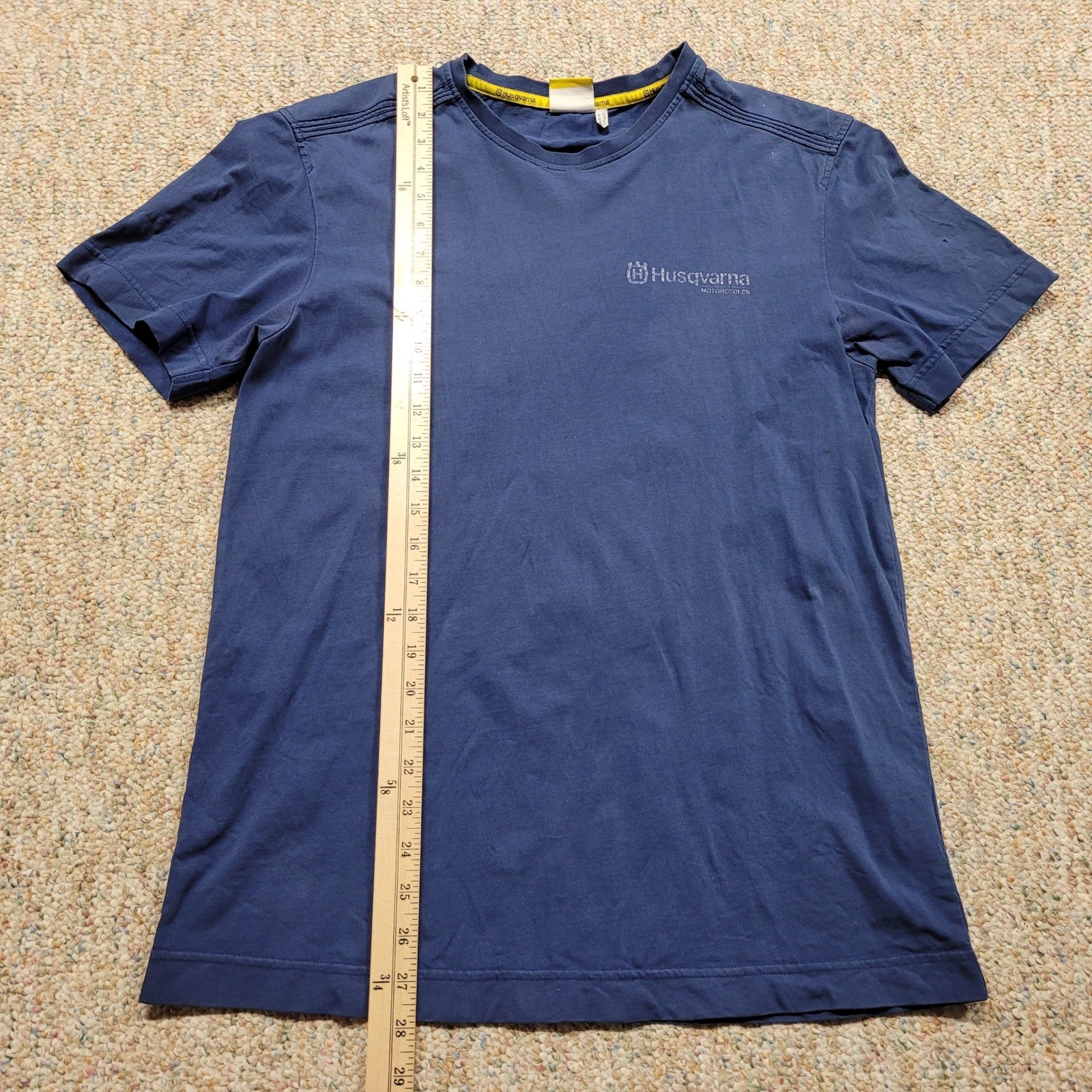 Husqvarna Motorcycles Shirt Mens Medium Blue Graphic Tee Distressed Moto Biker