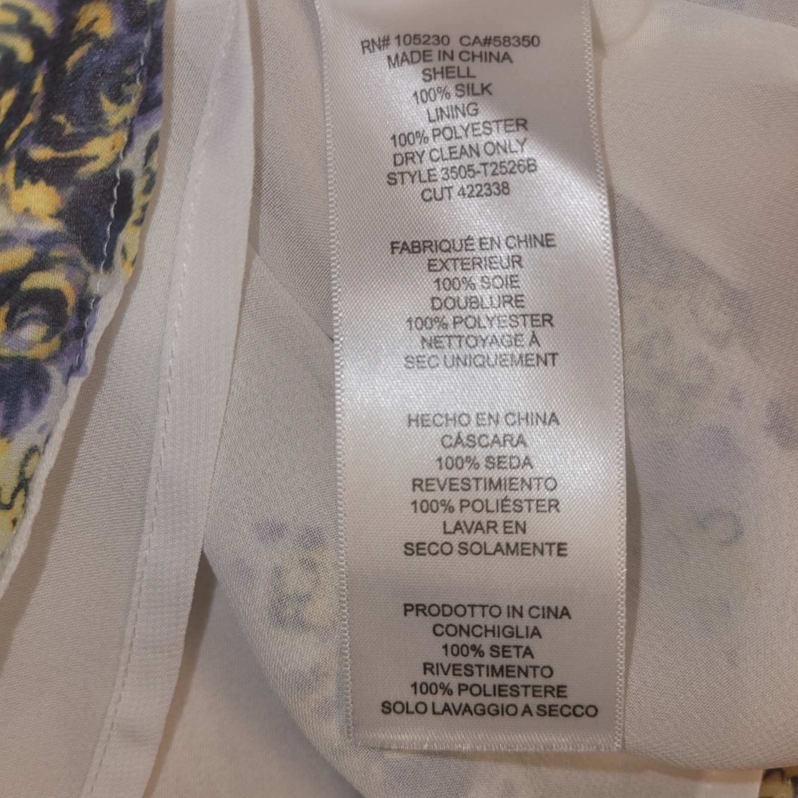 Joie Silk Cold Shoulder Floral Blouse Ivory Purple Yellow Rose Print Size L