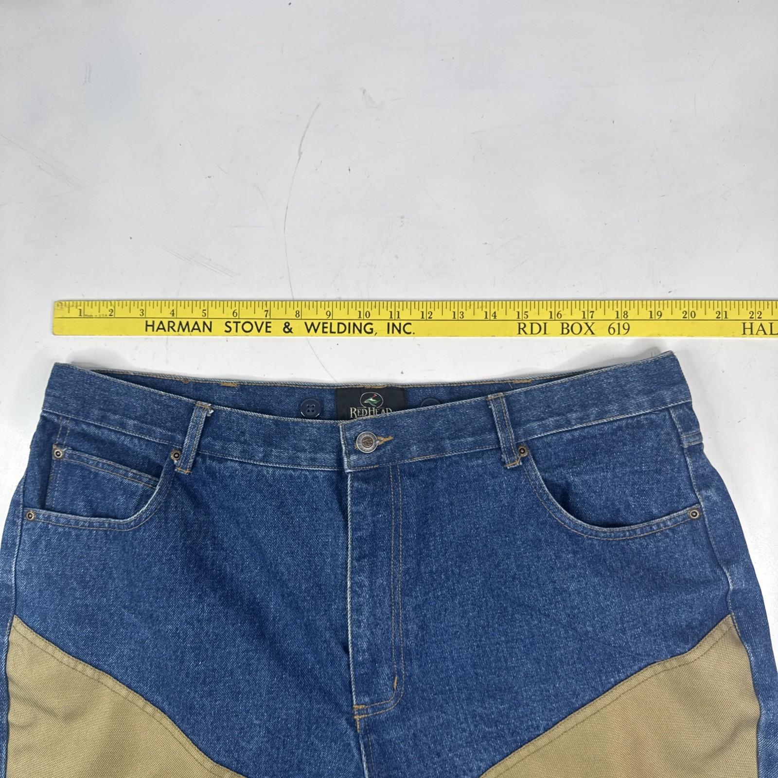 RedHead Pants Mens 40×30 Denim Duck Canvas Reinforcedouble Knee Outdoor Workwear