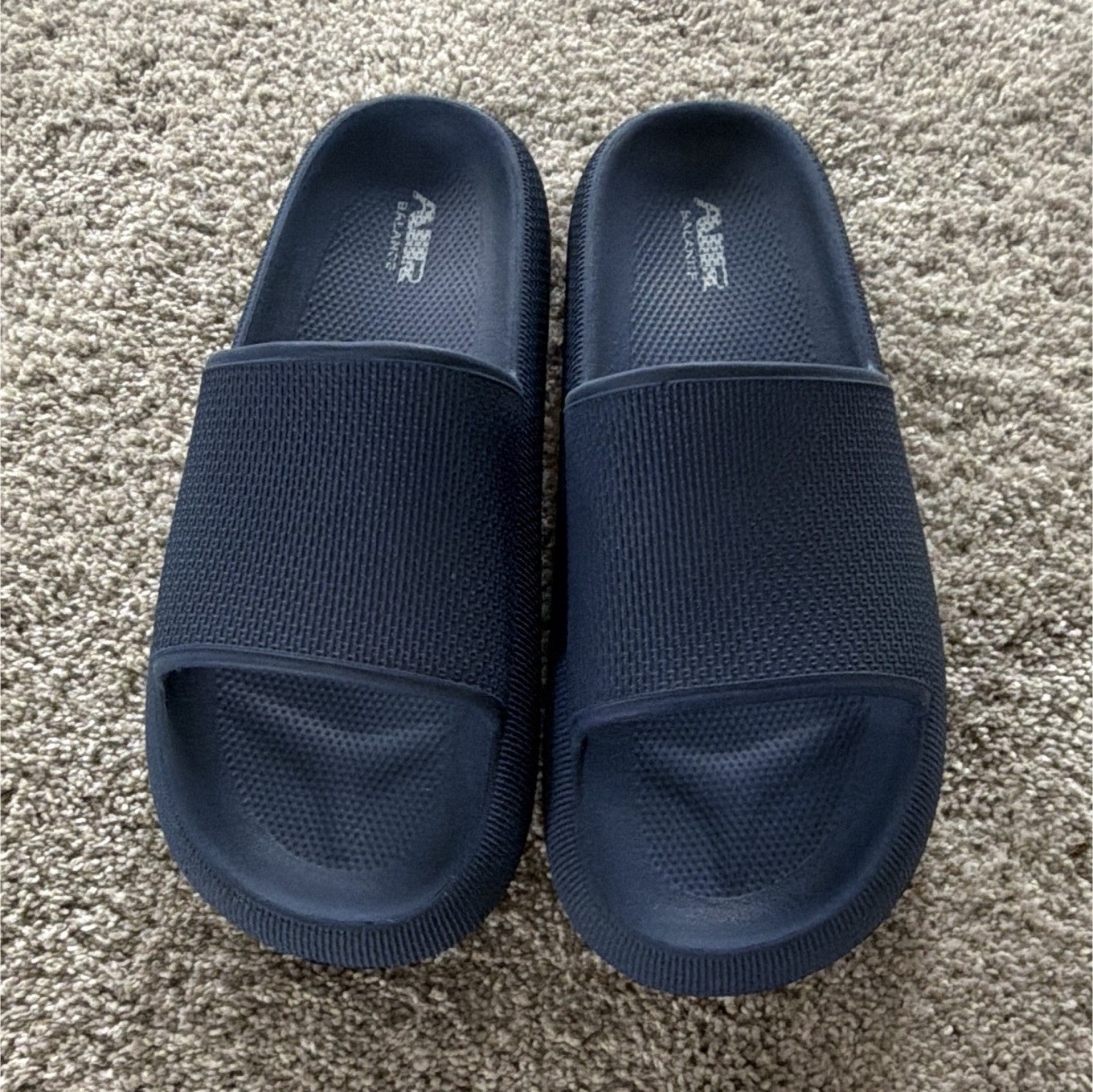 BaLLAINGE Men’s Blue Slide Sandals Slip-On Logo Accent AU Size 9