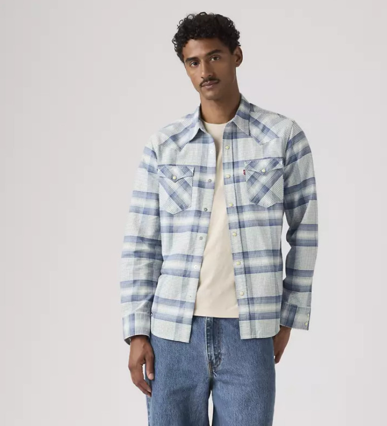Levi’s Classic Western Standard Fit Shirt, Aldo Plaid Allure Twill – Blue