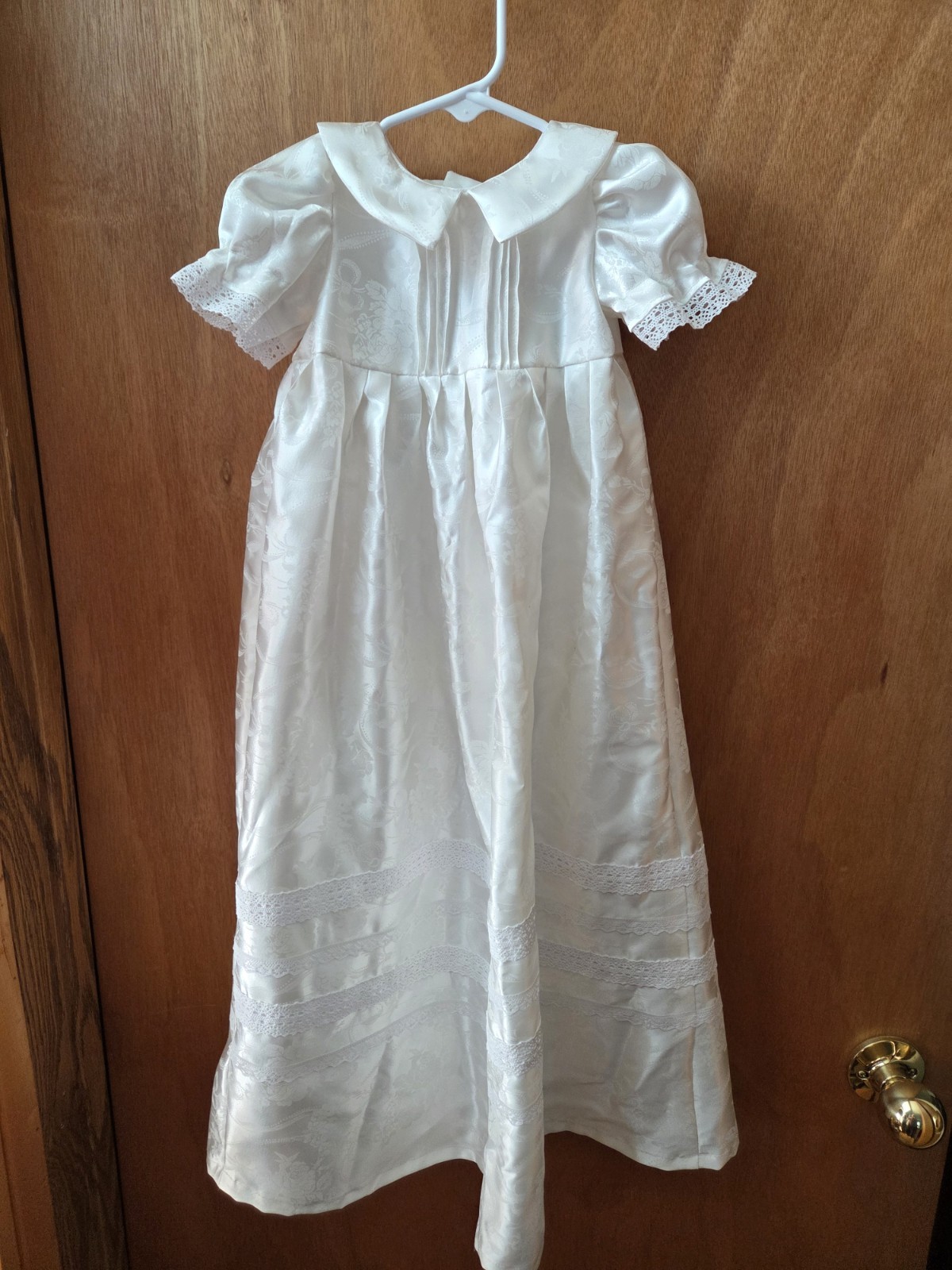Newborn 7 to 13 Pounds Christening Gown. Handmade From A Wedding Dress. White
