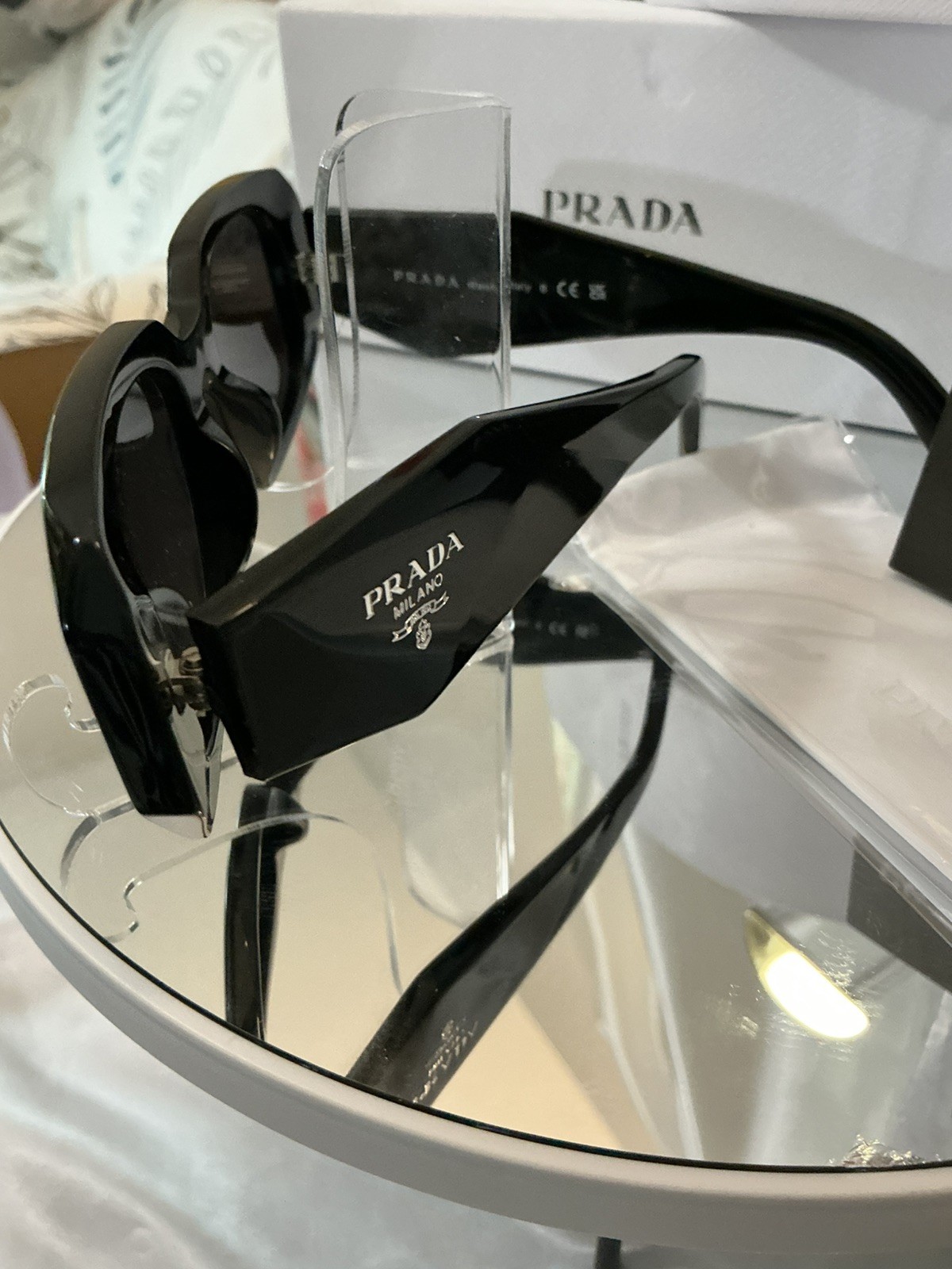 NIB PRADA BLACK RECTANGLE 1AB5S0 EYEWEAR PRADA 49-20-145
