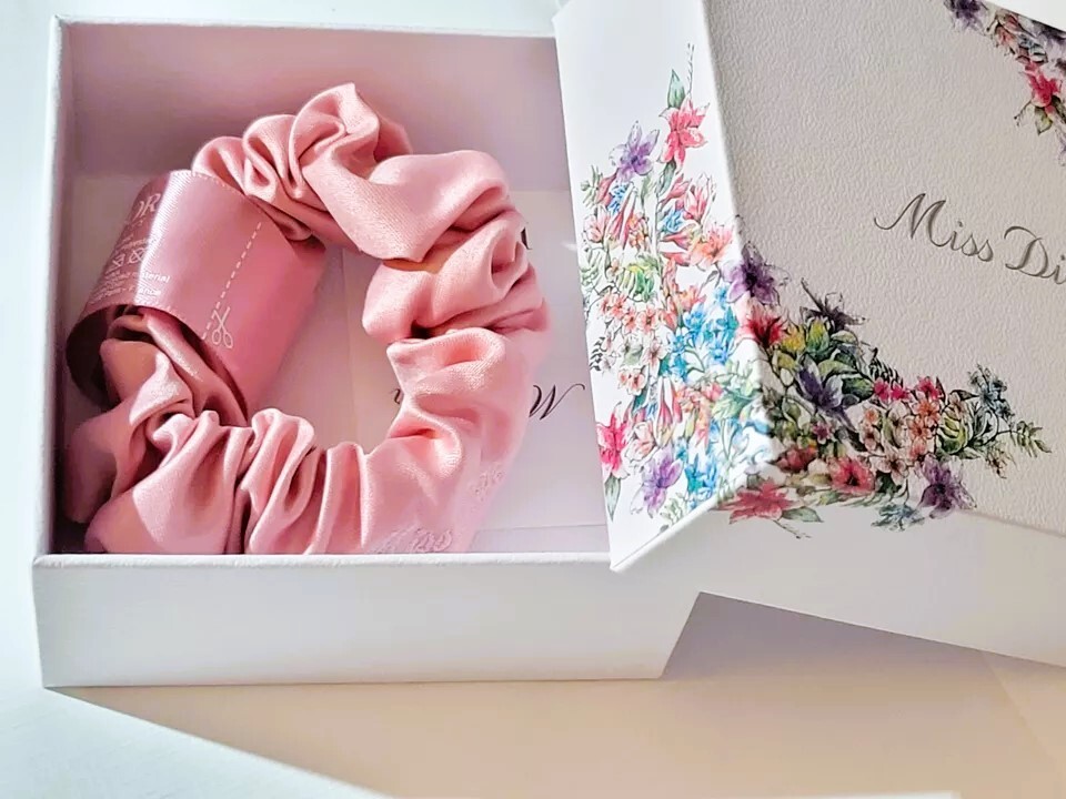 Miss Dior Pink Hair Scrunchie + Blooming Bouquet EDT Sample Spray Limited Ed NIB