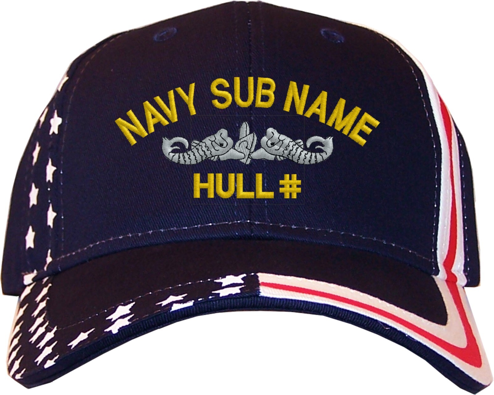 Personalized US Naval Submarine Name of your Choice Embroidered Baseball Cap
