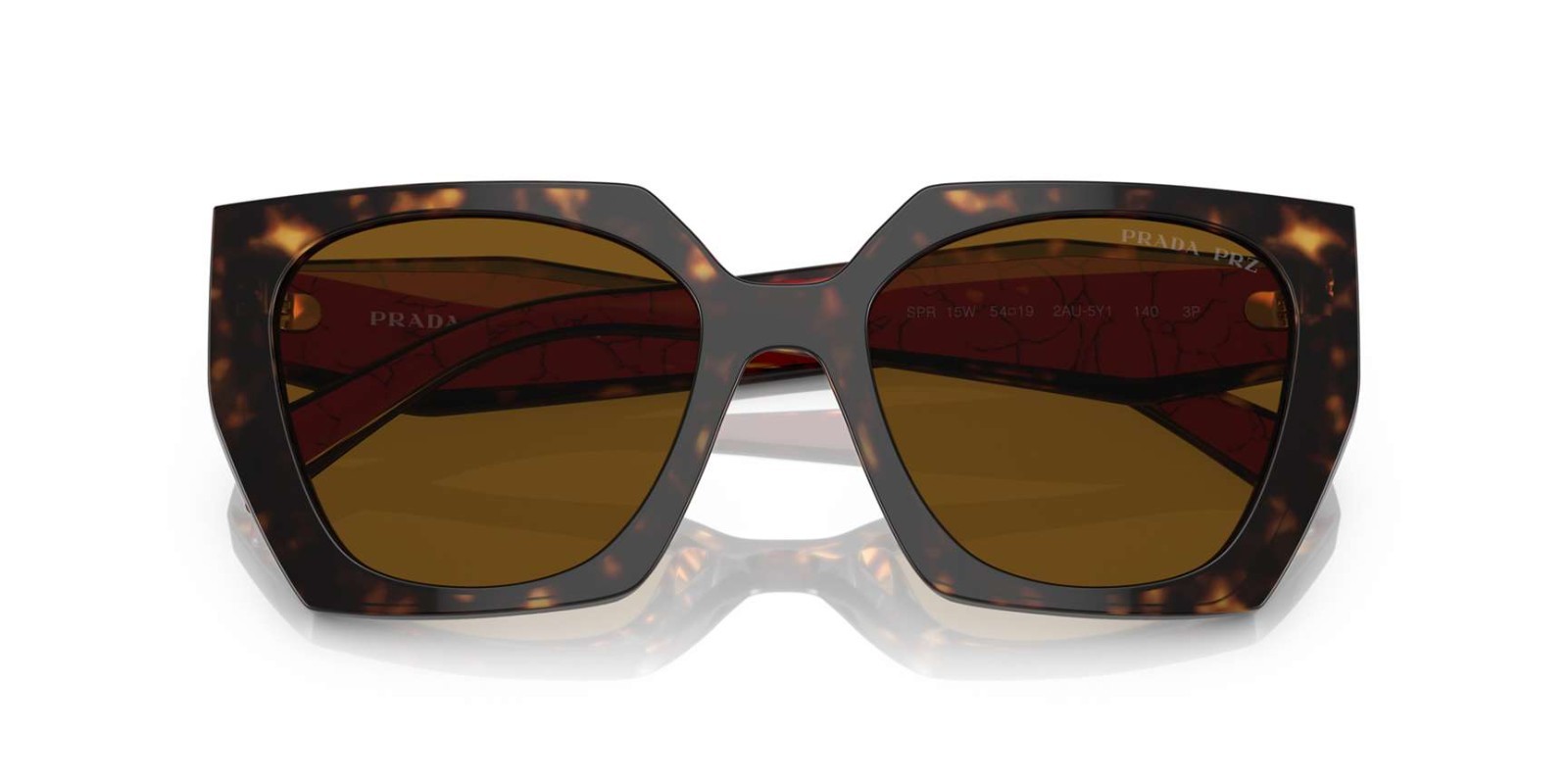 Prada PR15WS 2AU5Y1 Sunglasses Tortoise Burgundy with Brown Lenses