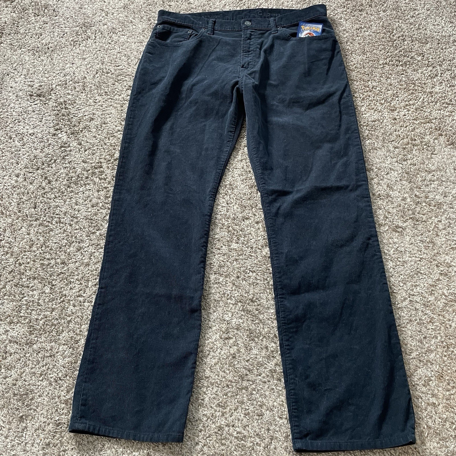 Gap Corduroy Pants Mens 36×32 Navy Straight Leg Cotton Five Pocket EUC Vtg Y2K