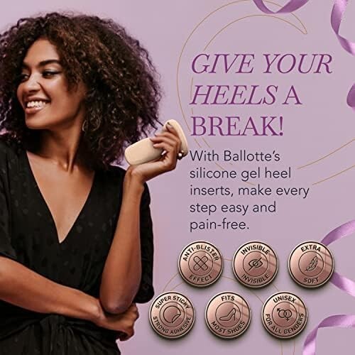 Ballotte Silicone Heel Protector, Heel Grips/Heel Pads for Shoes Natural .8 Pack