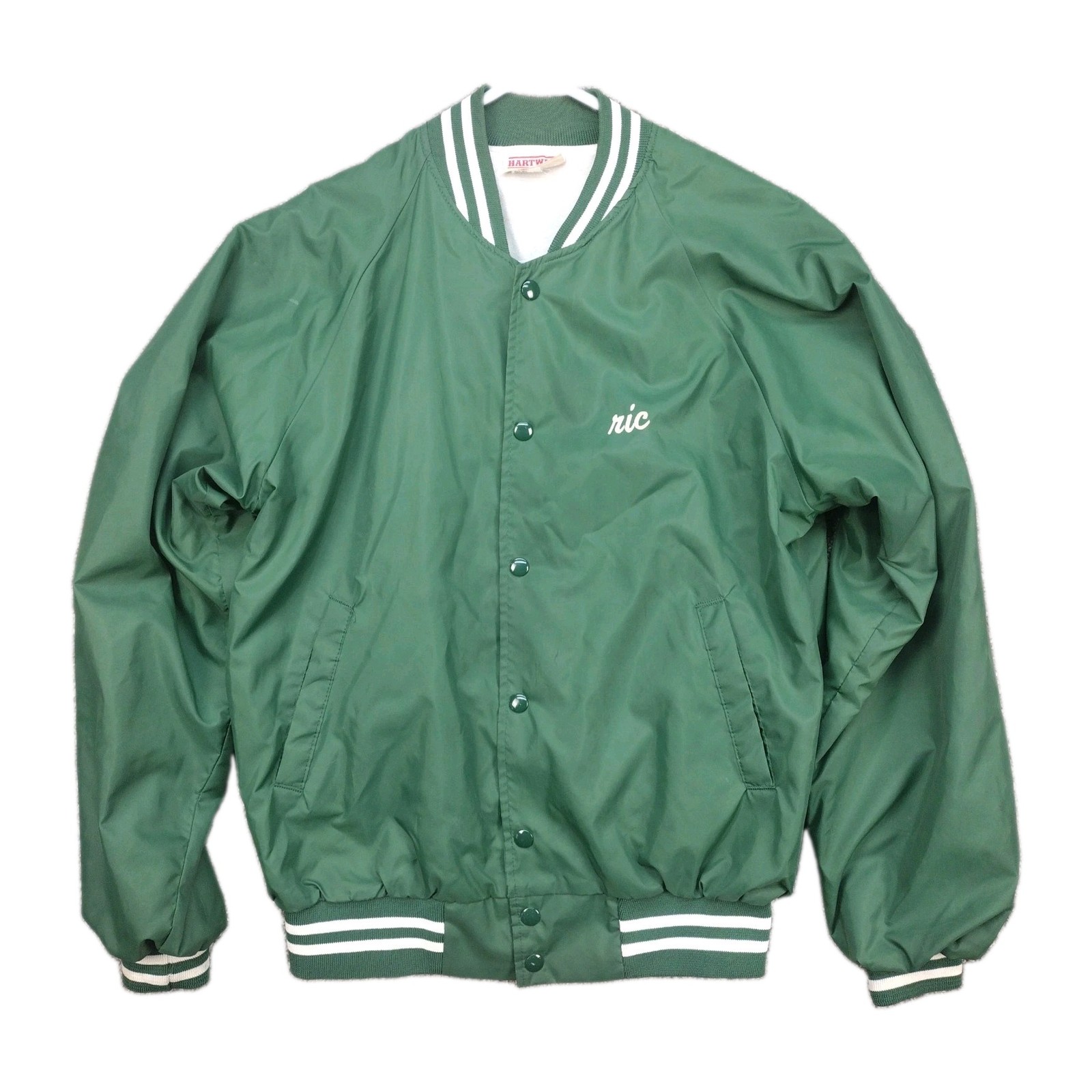 Vintage 80s Hartwell GODZILLA Green Satin Jacket Made In USA Medium 38-40 COOL