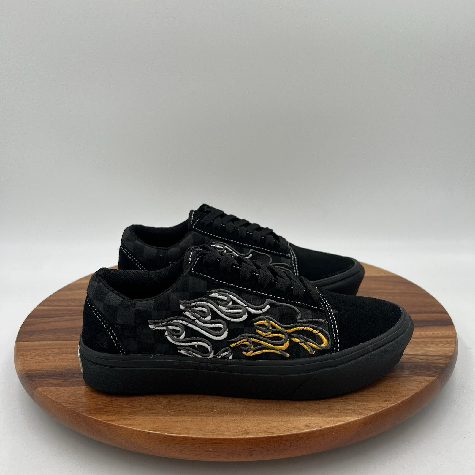 Vans Mens ComfyCush Old Skool ‘ignition’ Black Sneakers Shoes USw’s:5.5/USm’s:4