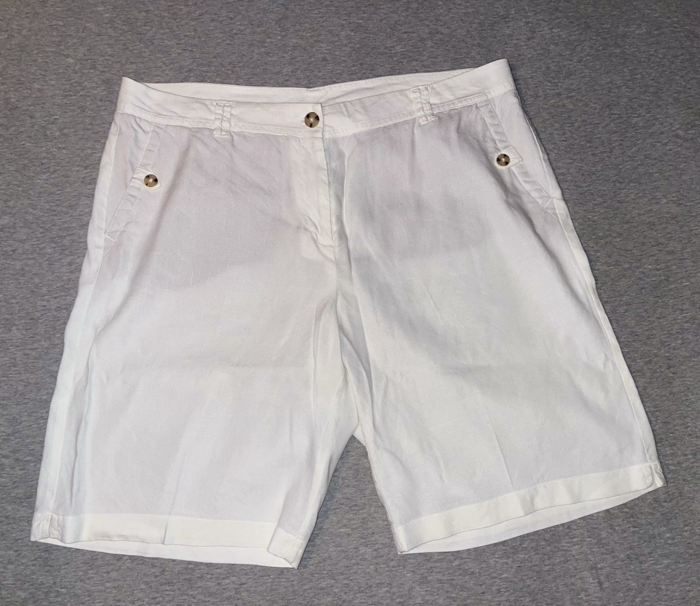 J Jill Linen Stretch Shorts White 16 Beach Coastal Gorpcore