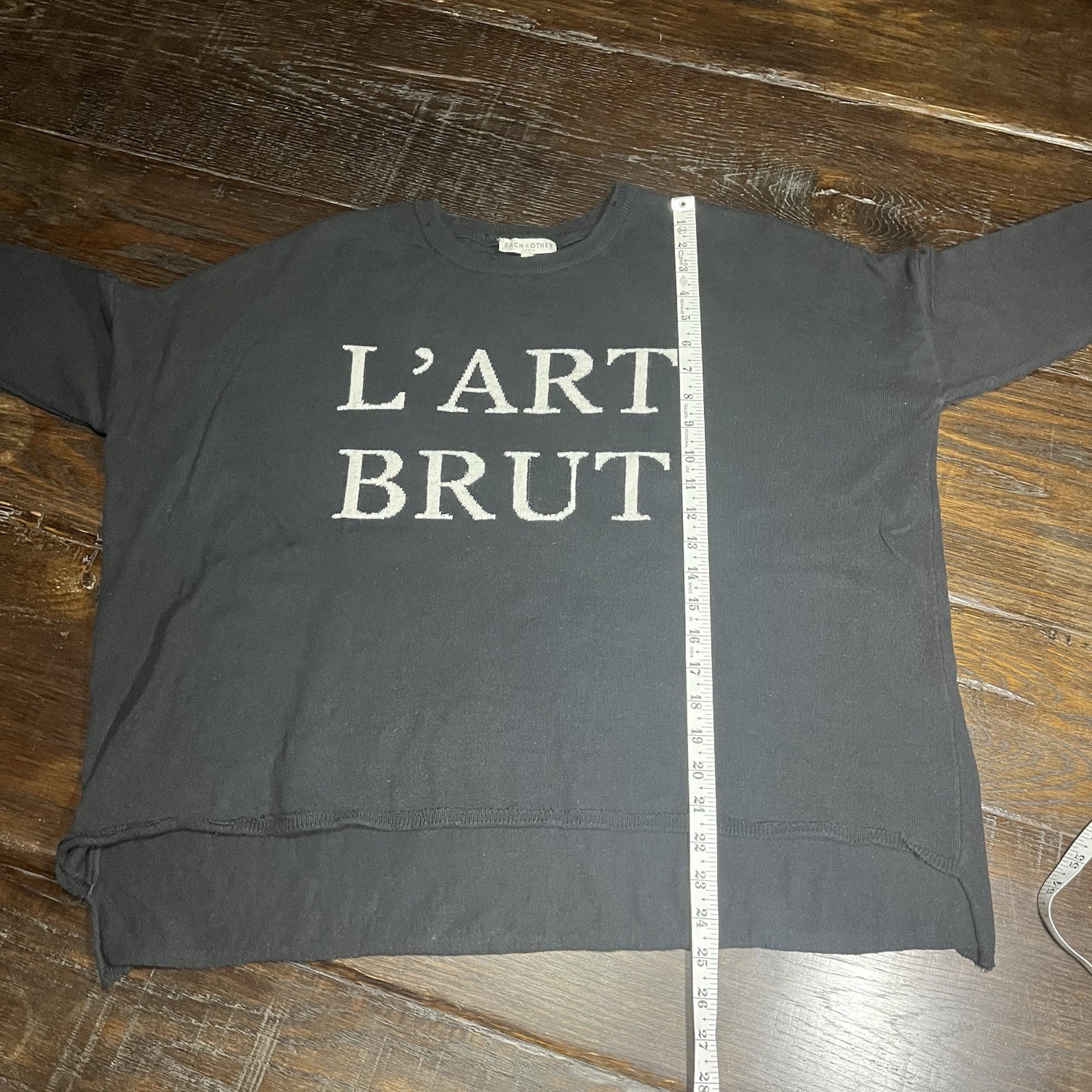 Each x Other Paris Crew Neck Cotton Cashmere Sweater Black L’Art Brut Sz S READ