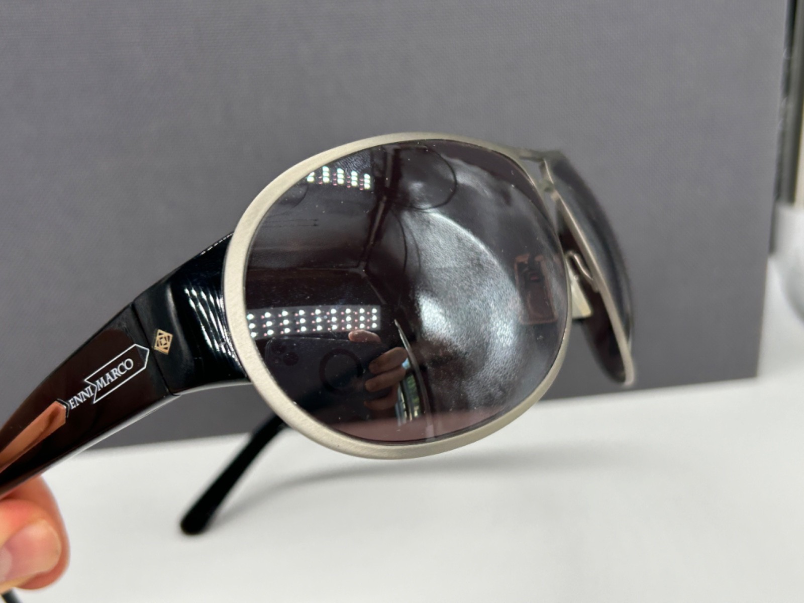 Enni Marco Sunglasses Men’s Mirrored Y2K Large L XL Curved 017 NP: €299