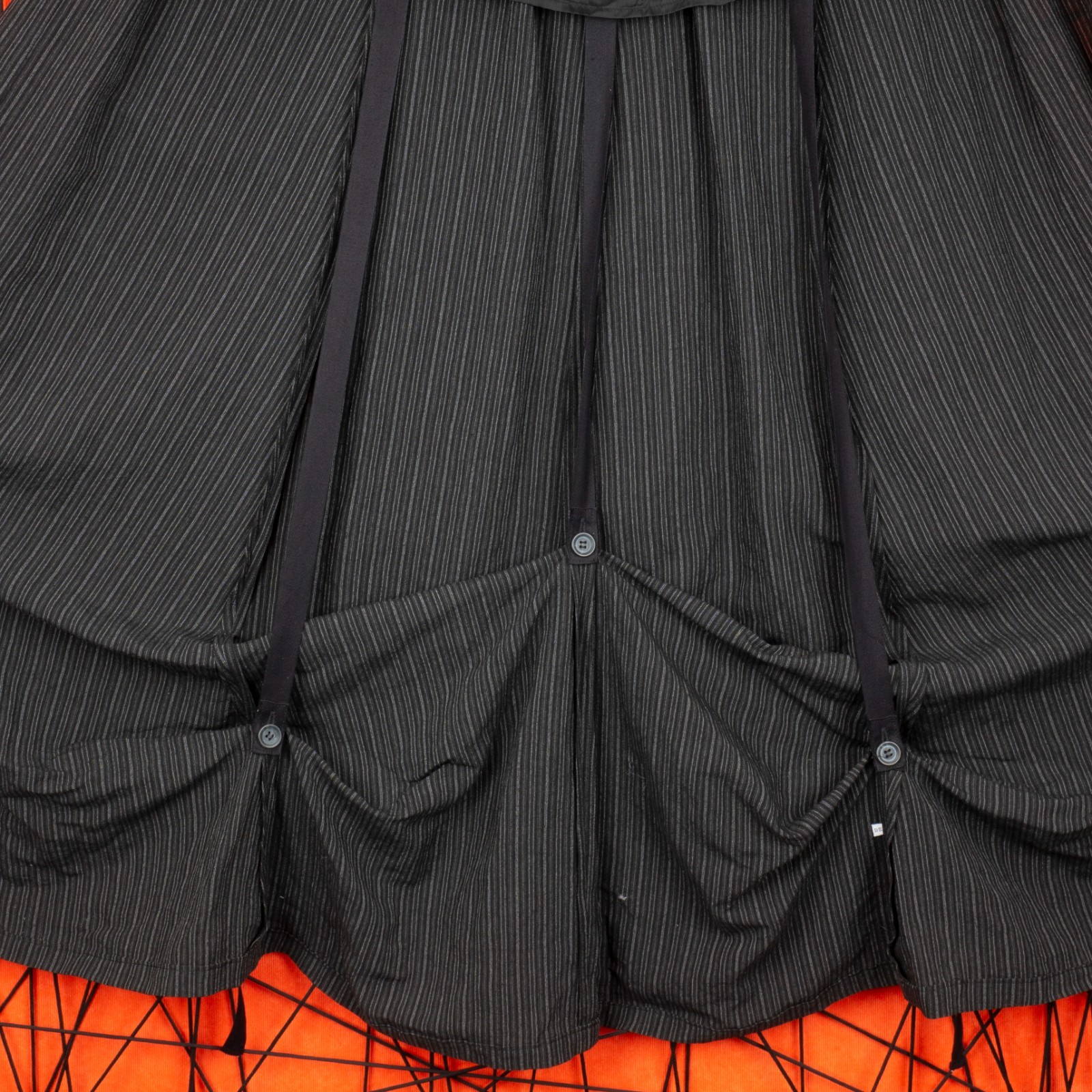 Ann Demeulemeester Gray Pinstripe Deconstructed Trench Vest Dress Cardigan 38 M