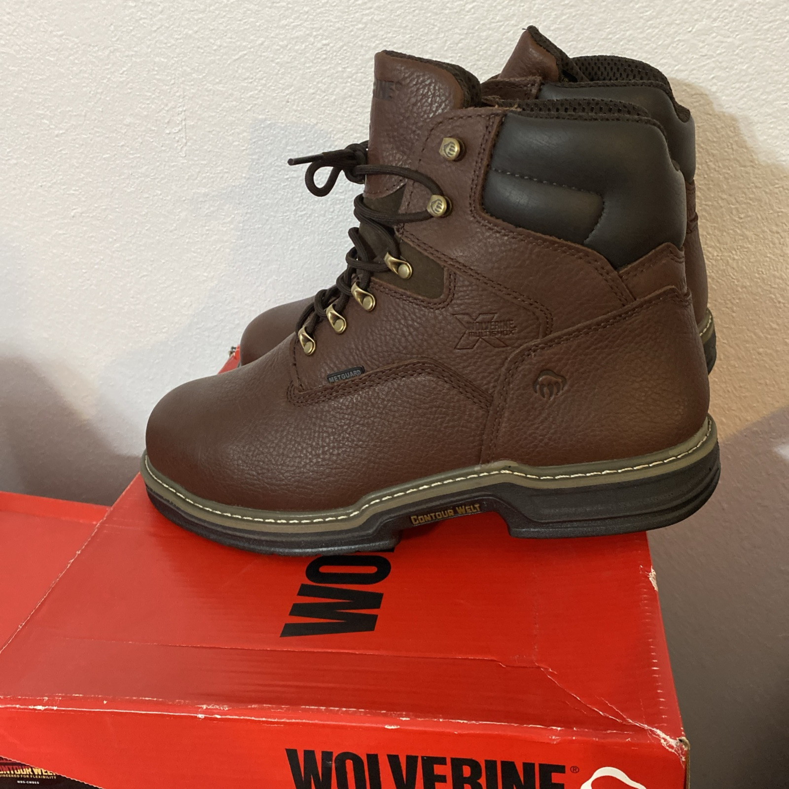 Men’s Wolverine Darco 6″ Steel Toe W02406 Brown Leather Work Boot Size 8.5 EW