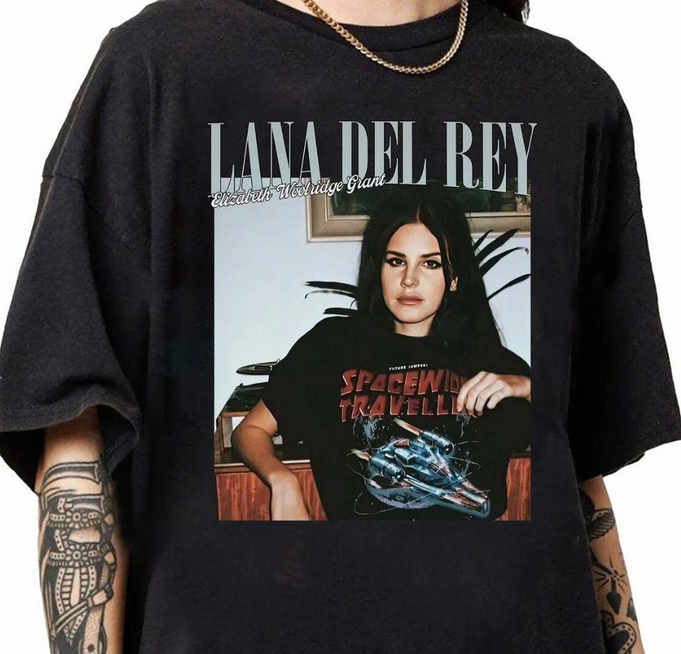 Lana del rey clothing graphic T-shirt, Lana Del Rey Shirt, blue banisters Album
