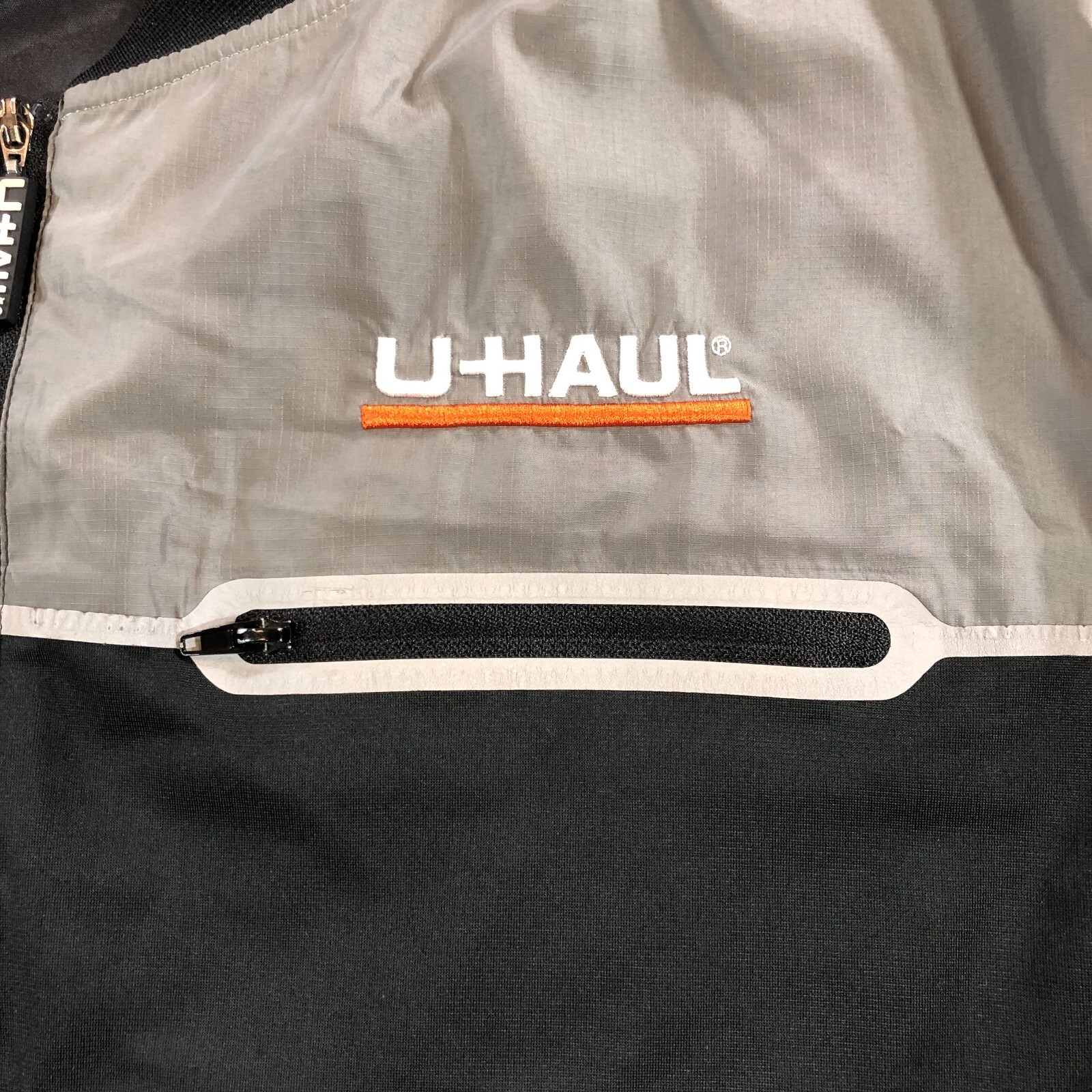 uhaul fullzip jacket mens 2XL black gray logo