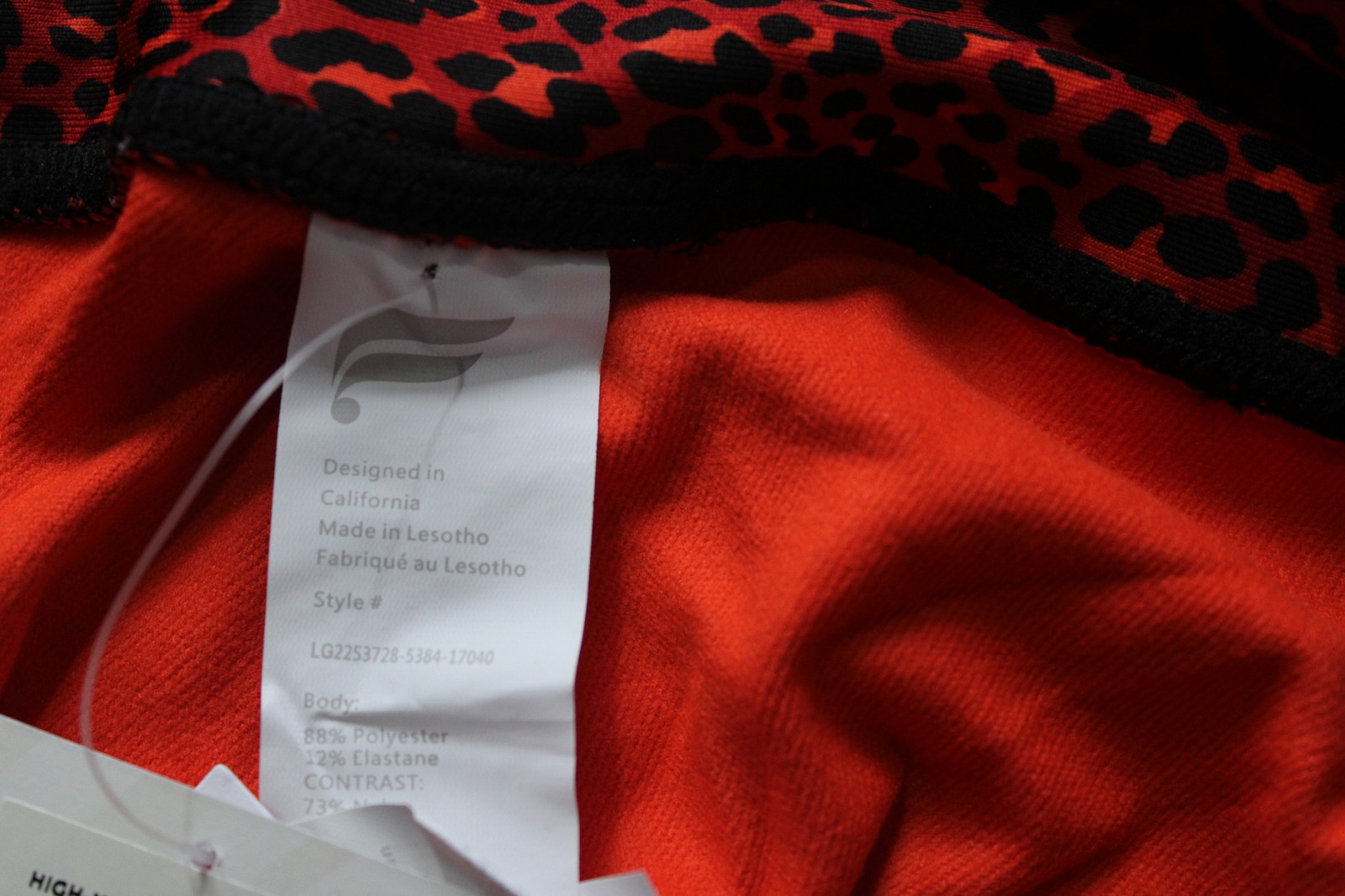 Fabletics Women’s Leopard Print High Waisted Leggings JL3 Electric Cherry Medium