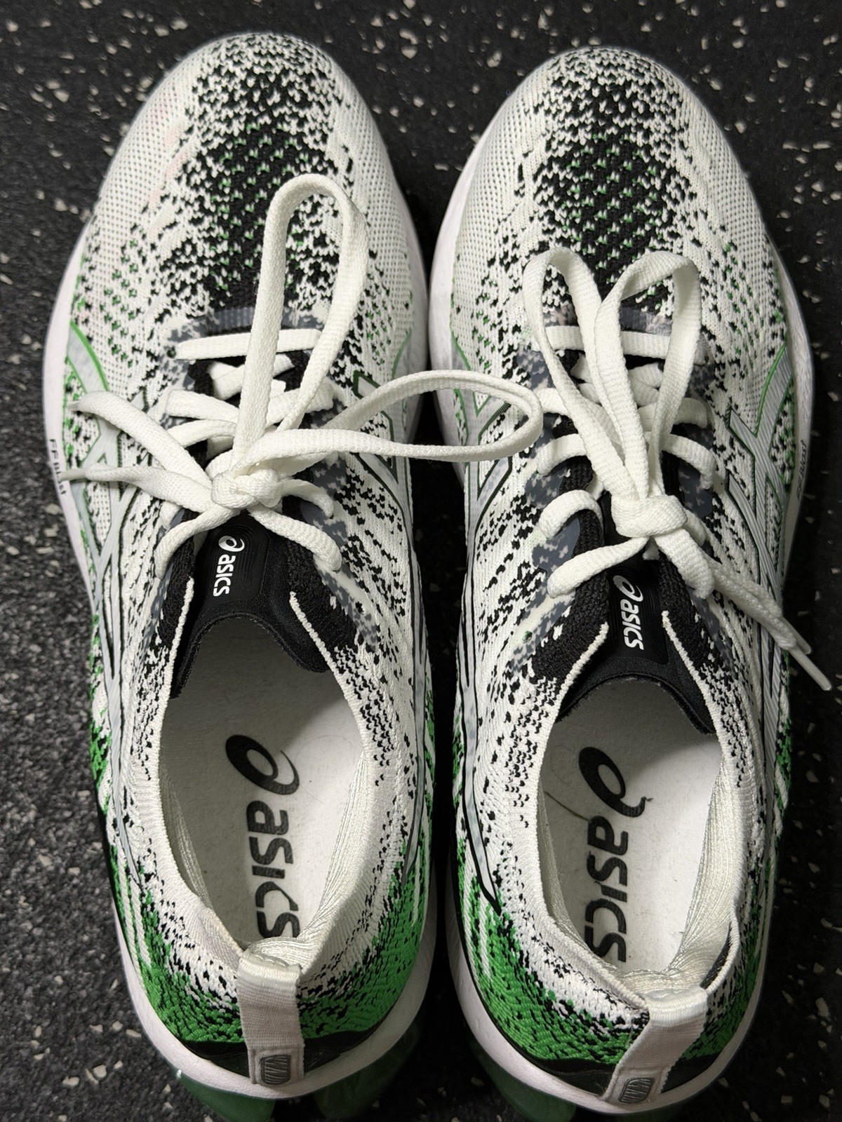 Size 8 Asics Kinsei Blast White Cilantro Green Gel FF Blast Rare Running