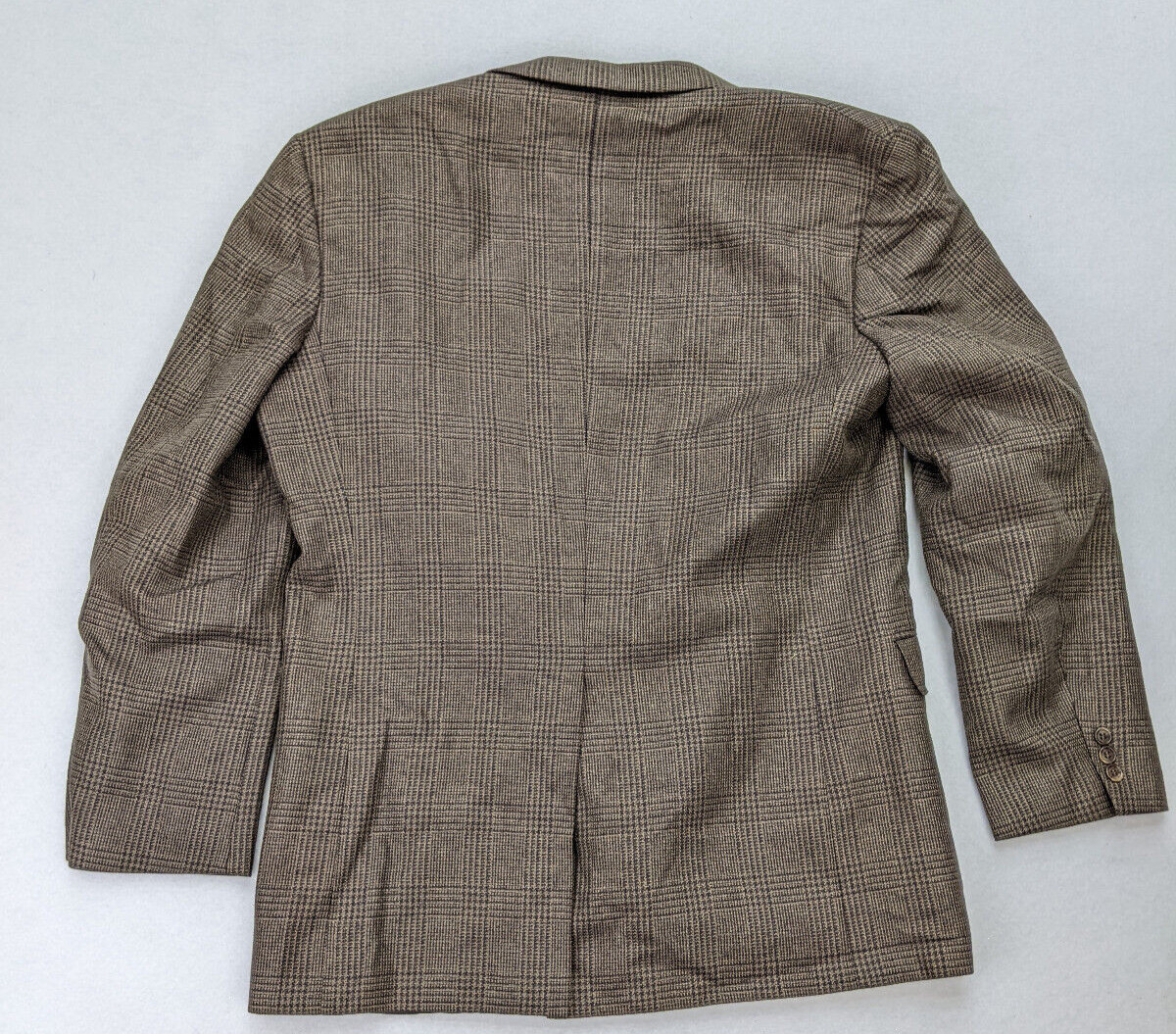Tailors Row by Deansgate Men’s Blazer Size 43L Brown Plaid Silk Wool Blend