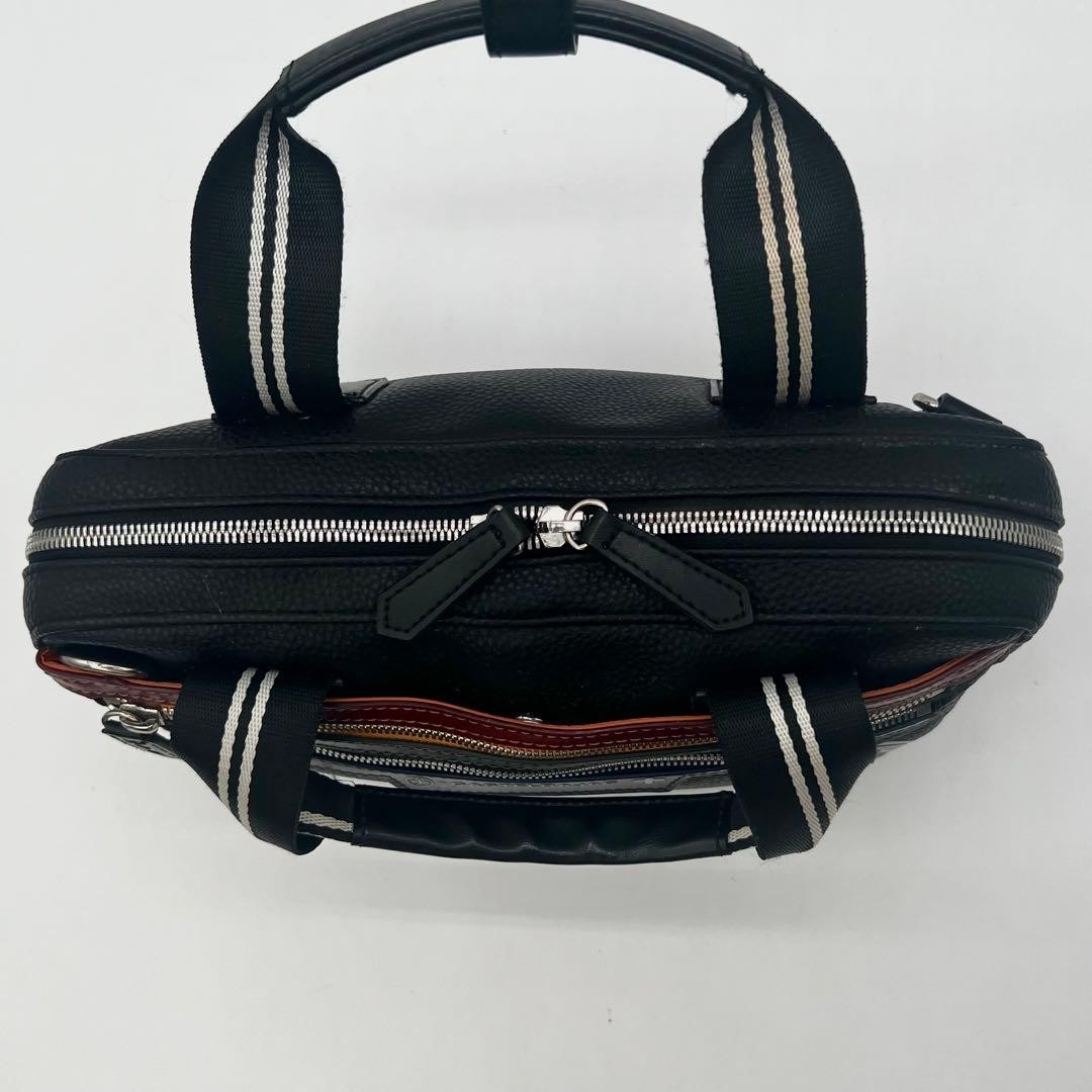 CASTELBAJAC Vintage 2Way Shoulder Handbag Yacht Logo Black Leather