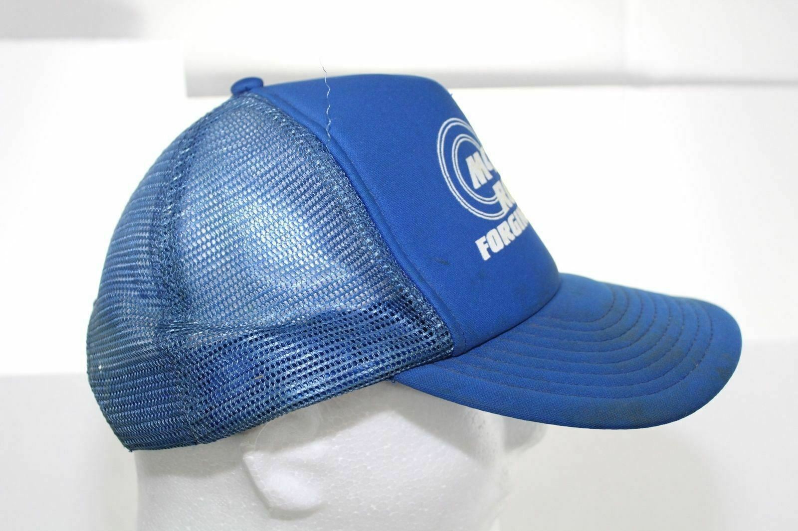 Vintage MCKEES ROCKS FORGINGS INC. Trucker Hat Blue Snapback Cap Speedway 1 Size
