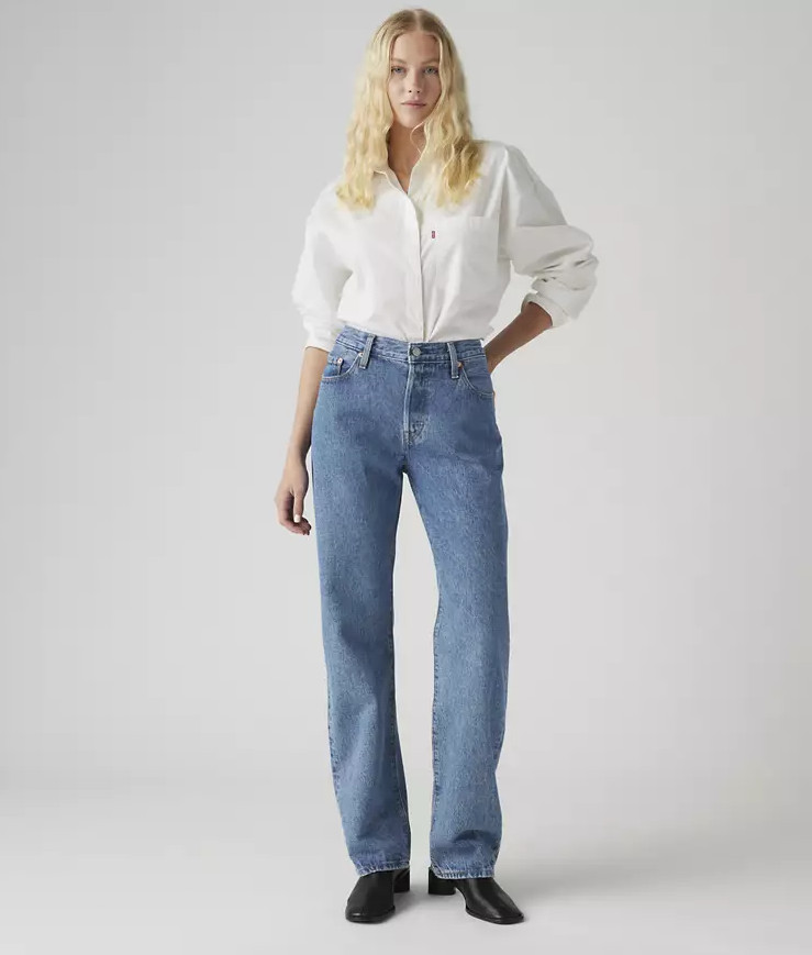 LEVI’S 501® ’90s Women’s Jeans Shout Out Stone – Medium Wash Non Stretch