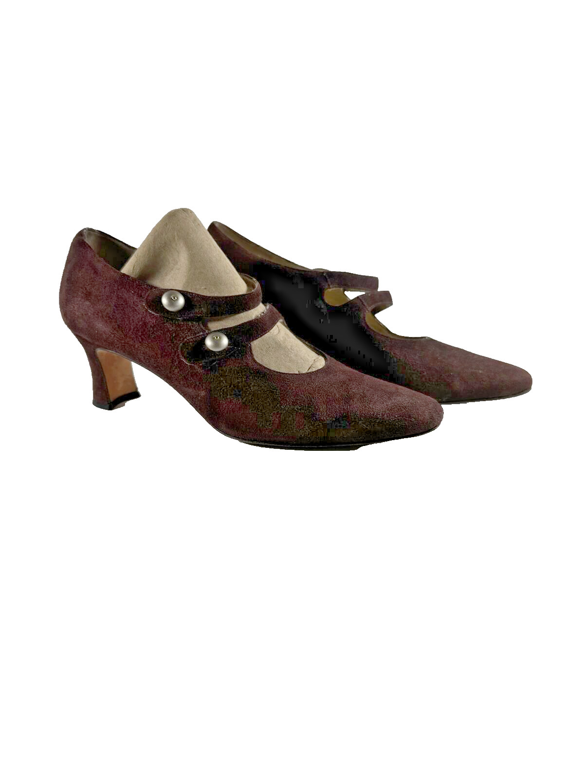VINTAGE ESTATE CLAUDIA CIUTI Strappy Pumps Brown Suede Size 7 N