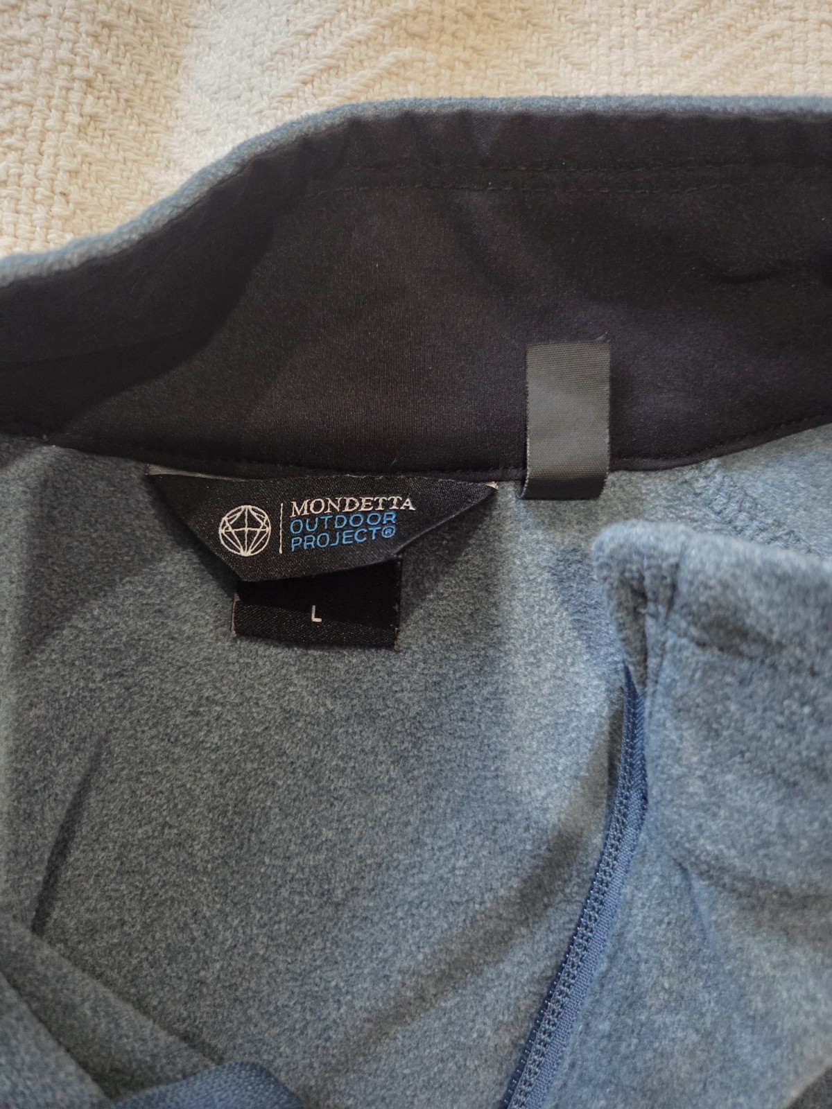 Mondetta Outdoor Project Men’s L Blue Fleece 1/4 Zip Pullover Mock Neck