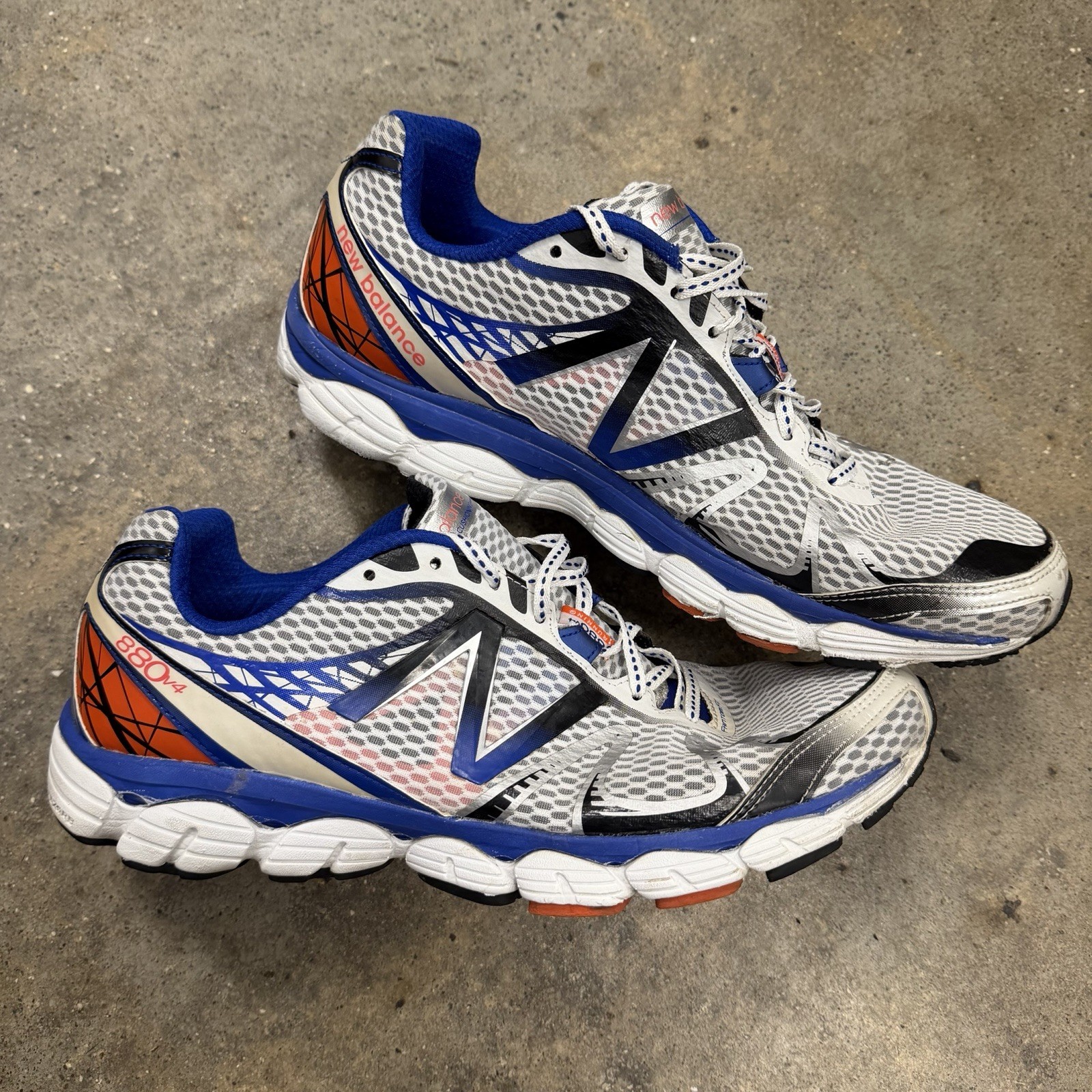 New Balance Mens 12.5 Running Shoes 880v4 White Blue Sneakers M880WB4