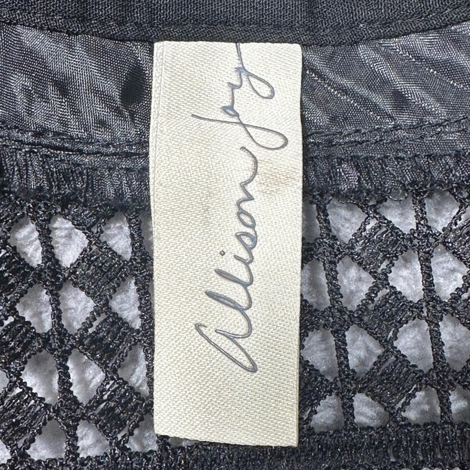 Allison Joy Dress Womens XS Black Crochet Lace V-Neck Ruffle Hem Mini 49793EV