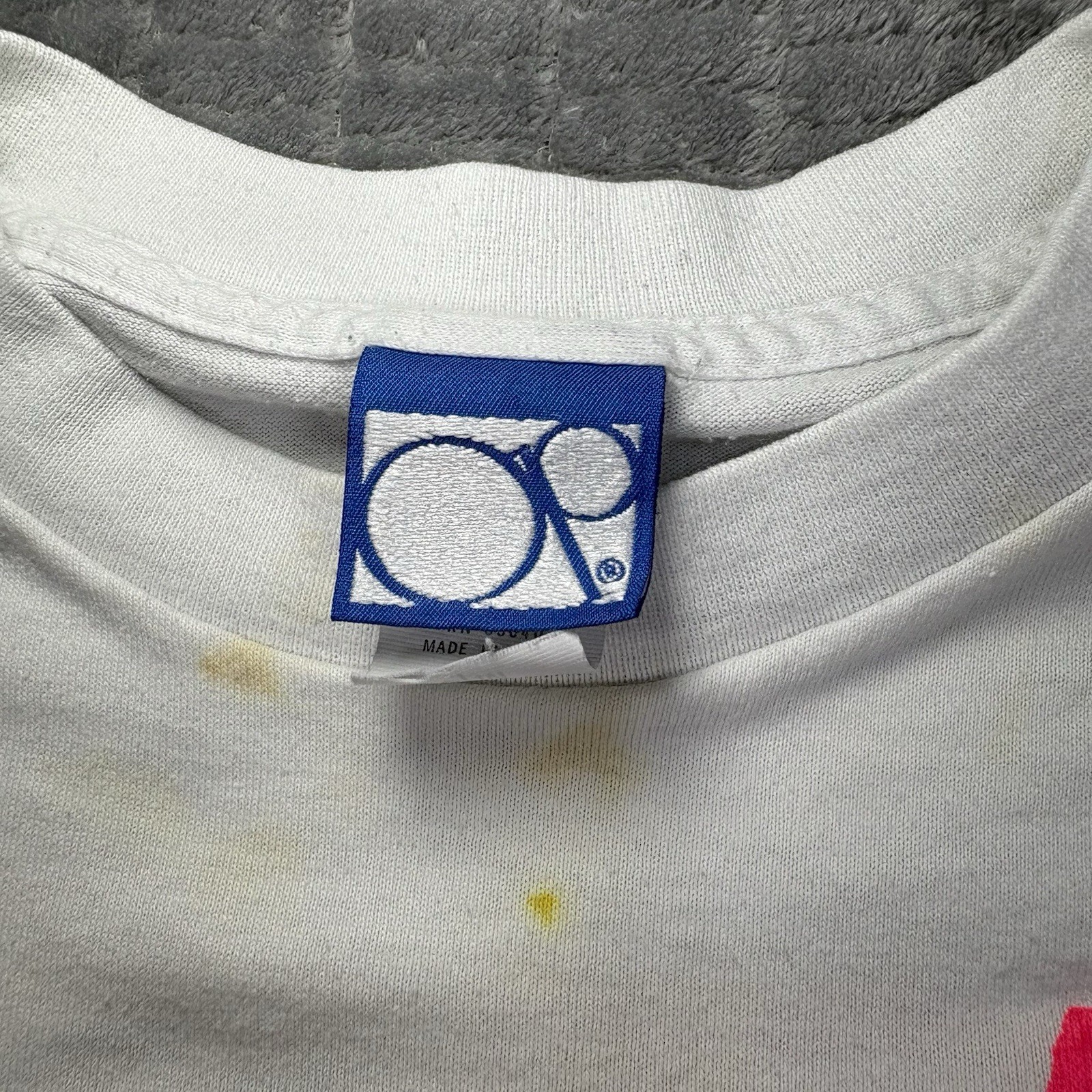 Vtg 1989 Ocean Pacific Op Surf T Shirt Crop Top Neon Windsurfing Made in USA SM