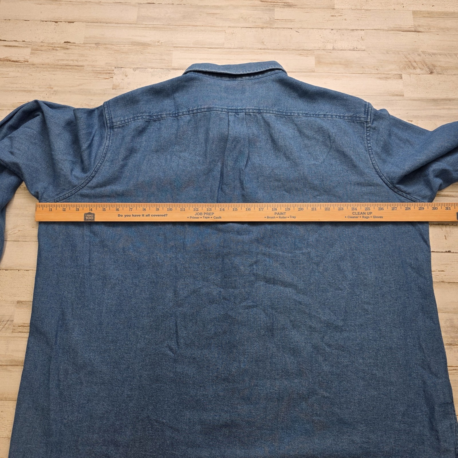 LL Bean Signature Slim Fit Mens 3XL Blue Denim Button-Up Work Casual Camping