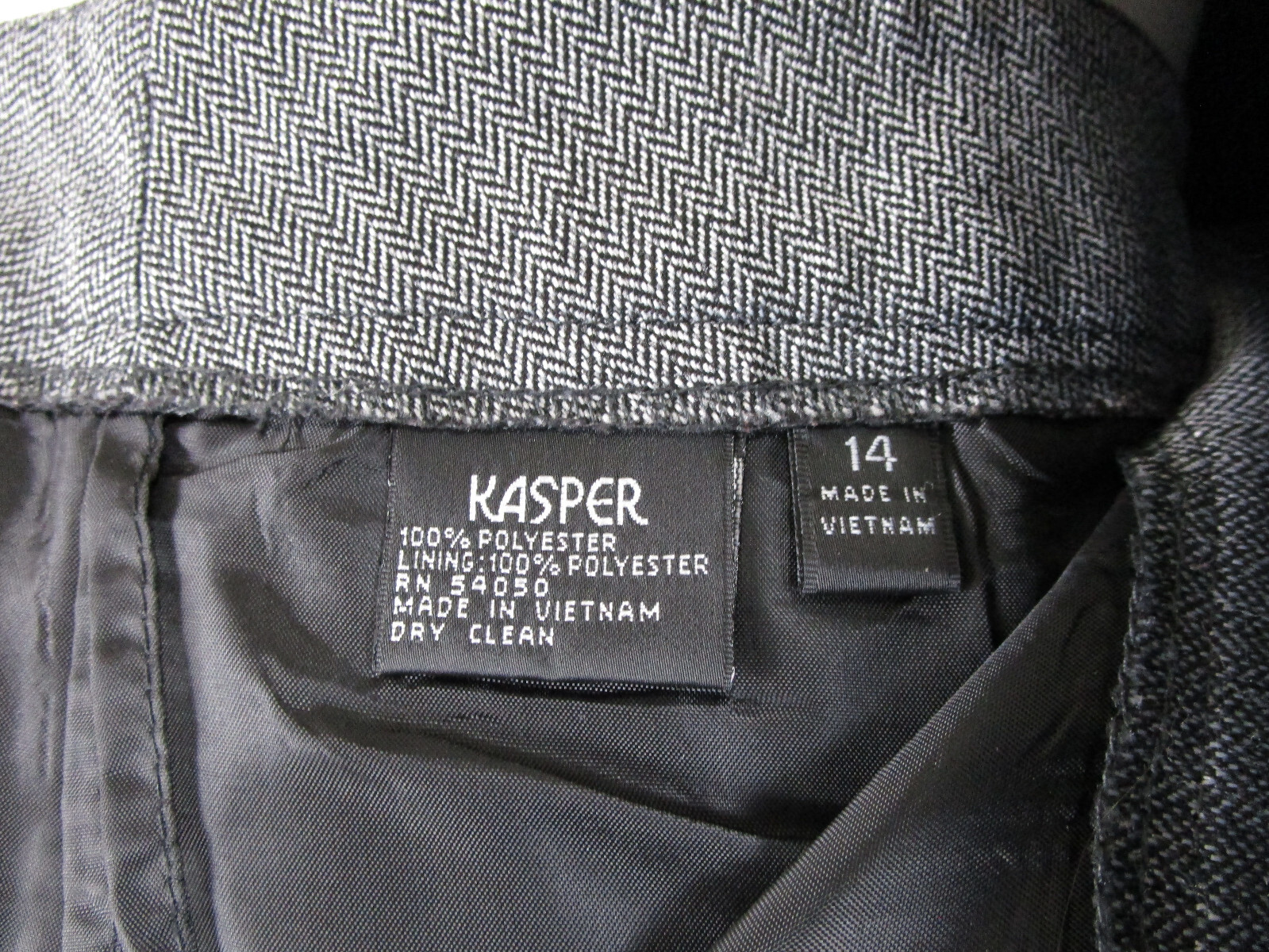 Kasper Womens Plus Size Solid Gray Pant Suit Size 14 Formal Business Career