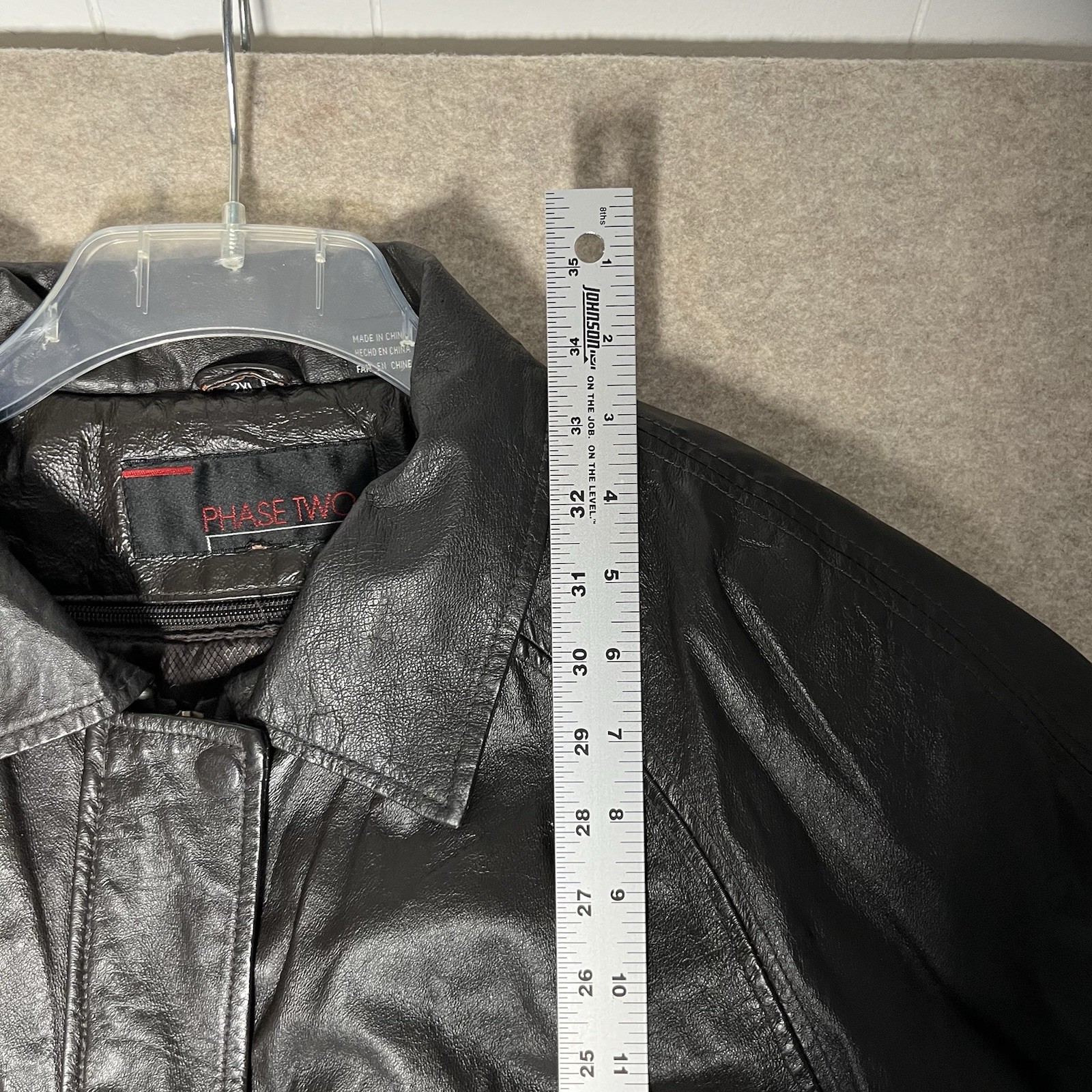 Vintage Phase Two Brown Mens 2XL Leather Jacket Removable Liner Adjustable Waist