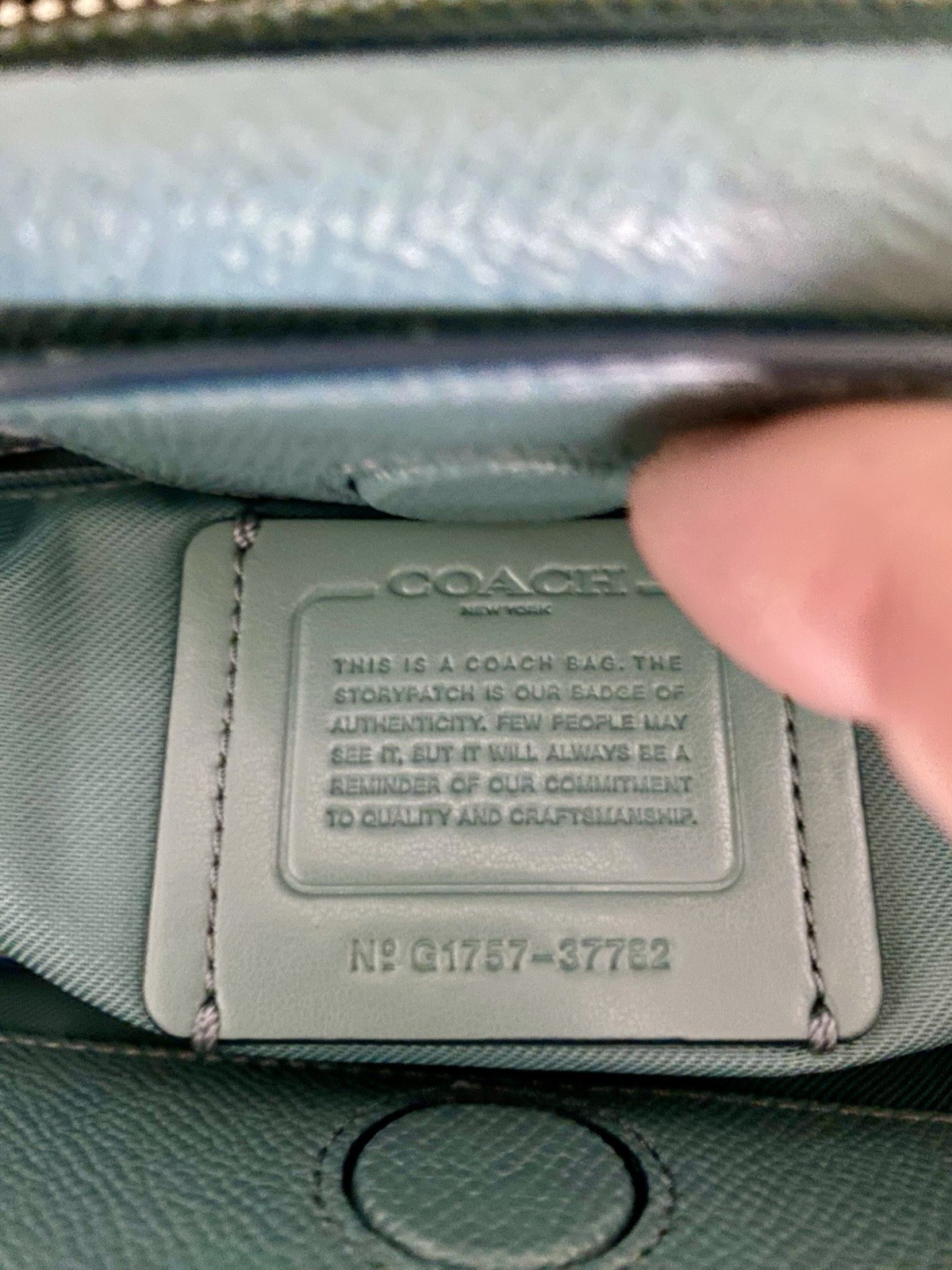 Coach Blue Pebbled Satchel Handle w/ Detachable Strap, Zip Turn Lock Carryall 29