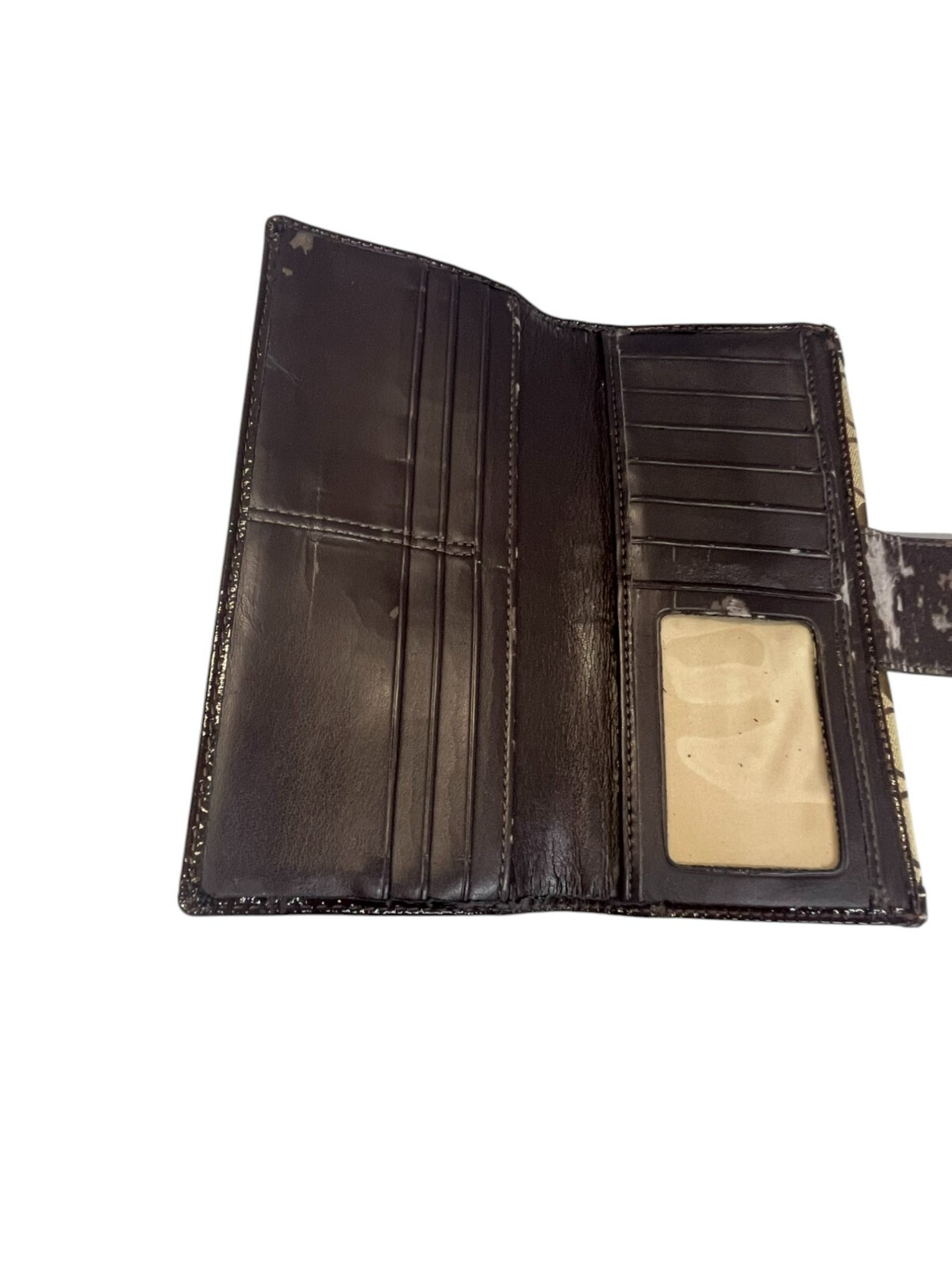 Vintage Coach Wallet C Logo Monogram Large Wallet twist lock front/ snap back