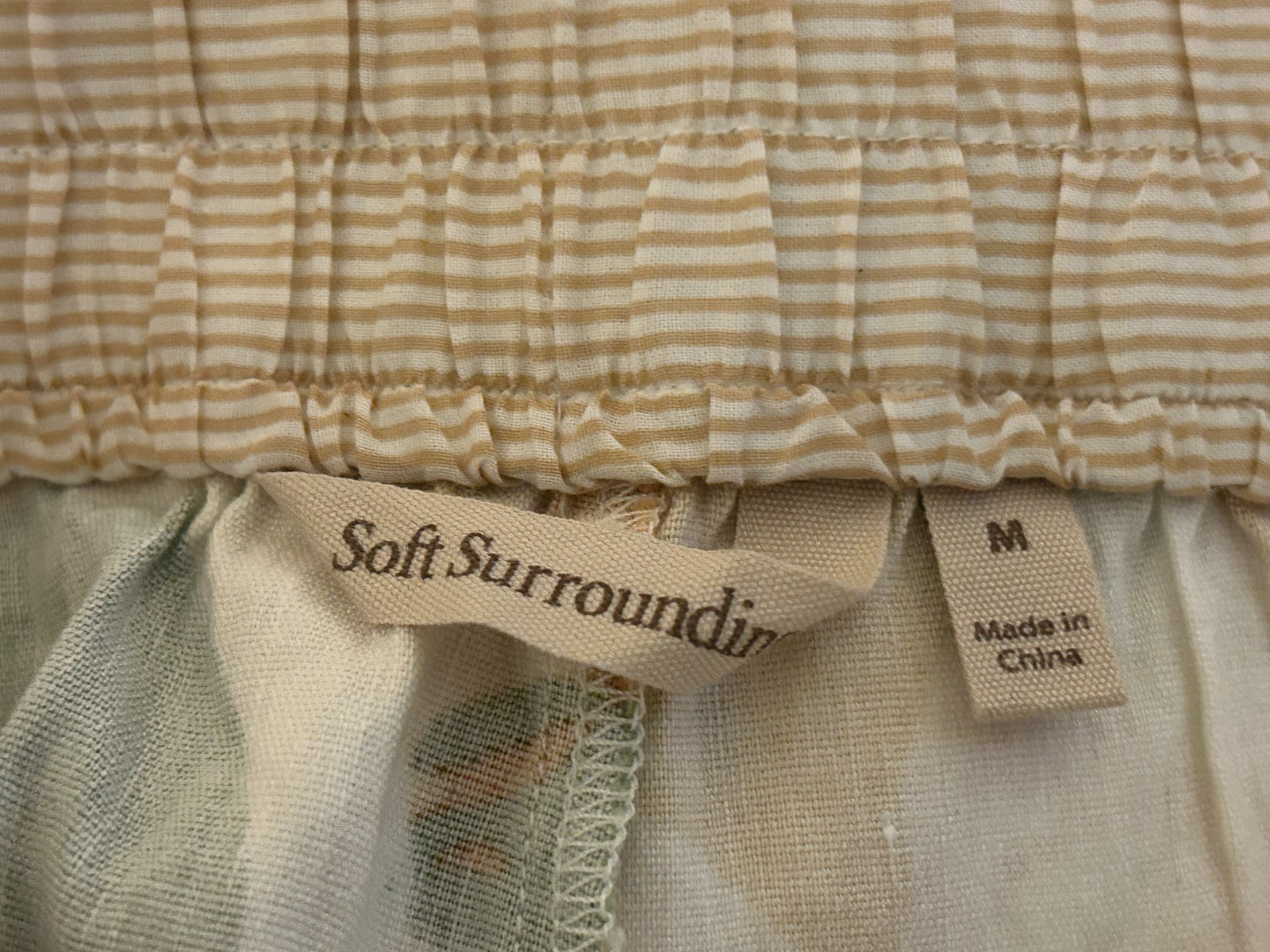 NWT SOFT SURROUNDINGS Sz M Shifting Sands Linen Sahara Sun Jogger Pants Pockets
