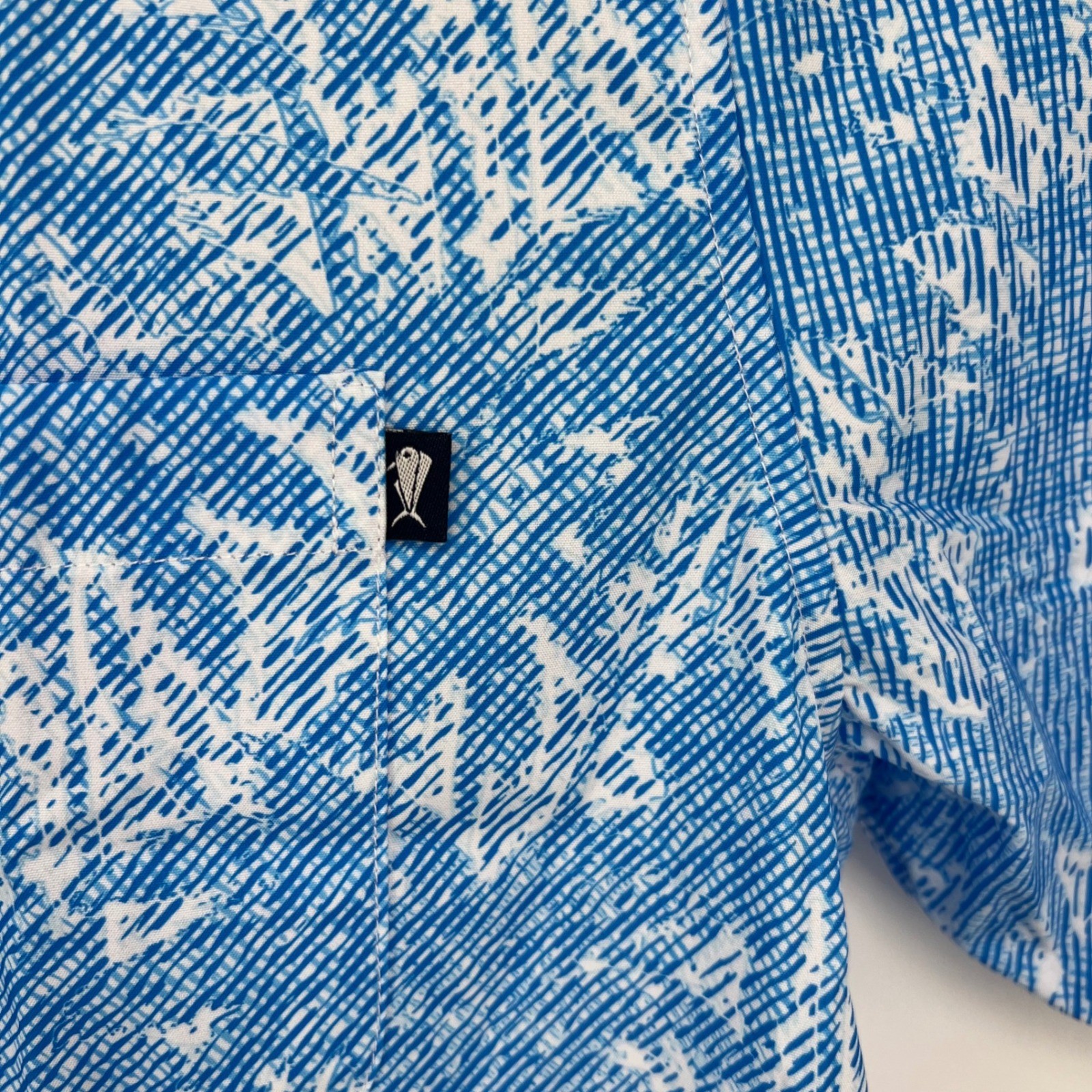 NEW Southern Lure SS Convo Visual Shade Blue White Pattern Shirt Mens Large