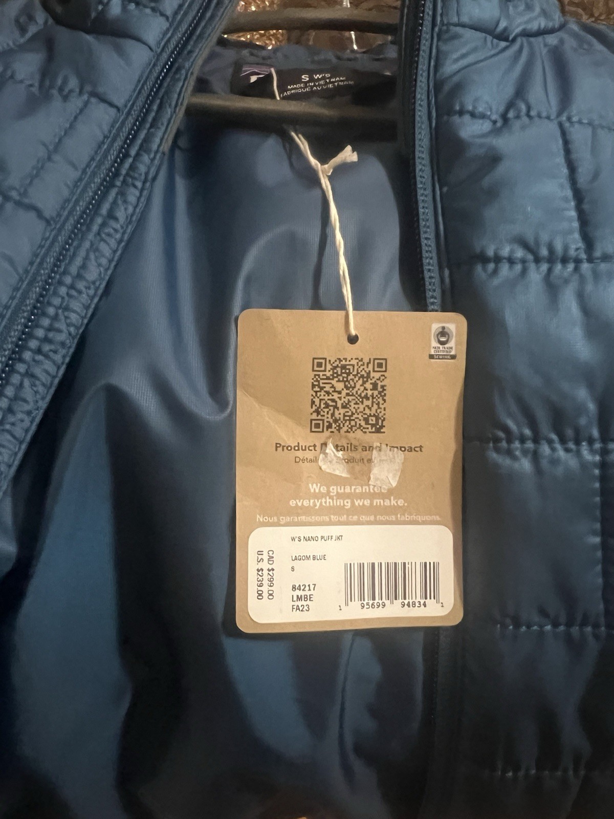 Patagonia Nano Puff Puffer Jacket Women’s S Blue Full Zip Lightweight Quilted