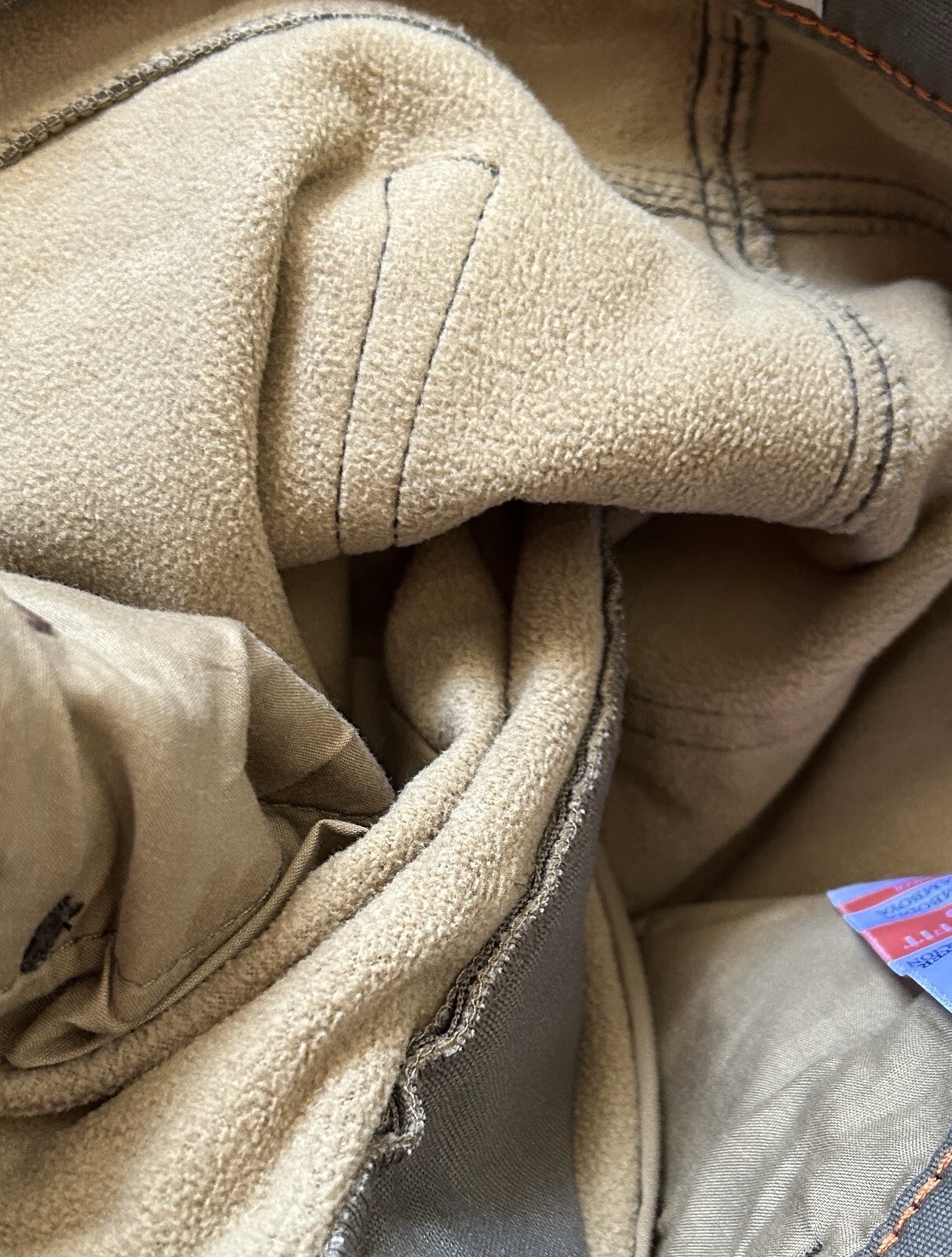 Weatherproof Vintage Men’s Stretch Canvas Fleece Lined Pants. Size 38×29, Green