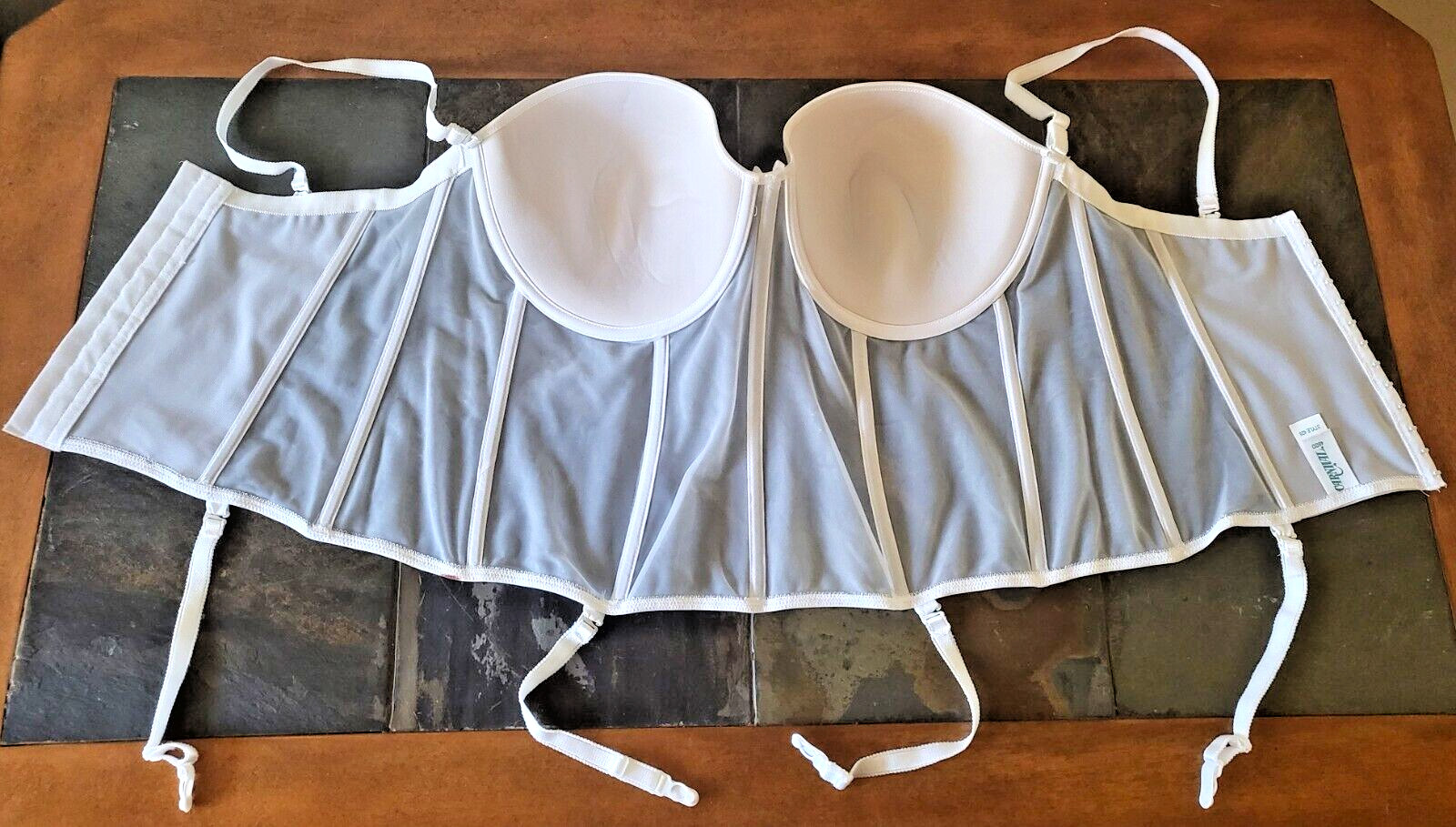 46DD Carnival Full Coverage Underwire Sheer Torsolette 428 w/ Removable Garters