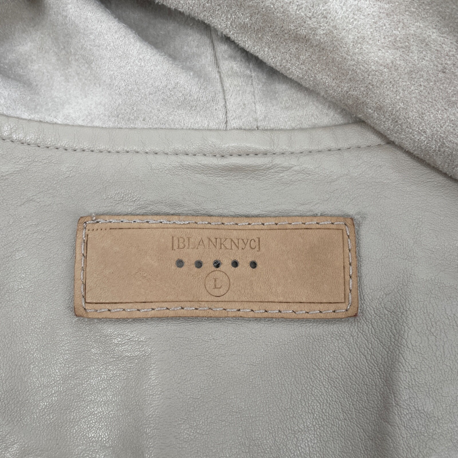 Blank NYC womens Size L Sunny Days Moto Jacket faux suede asymmetrical zip