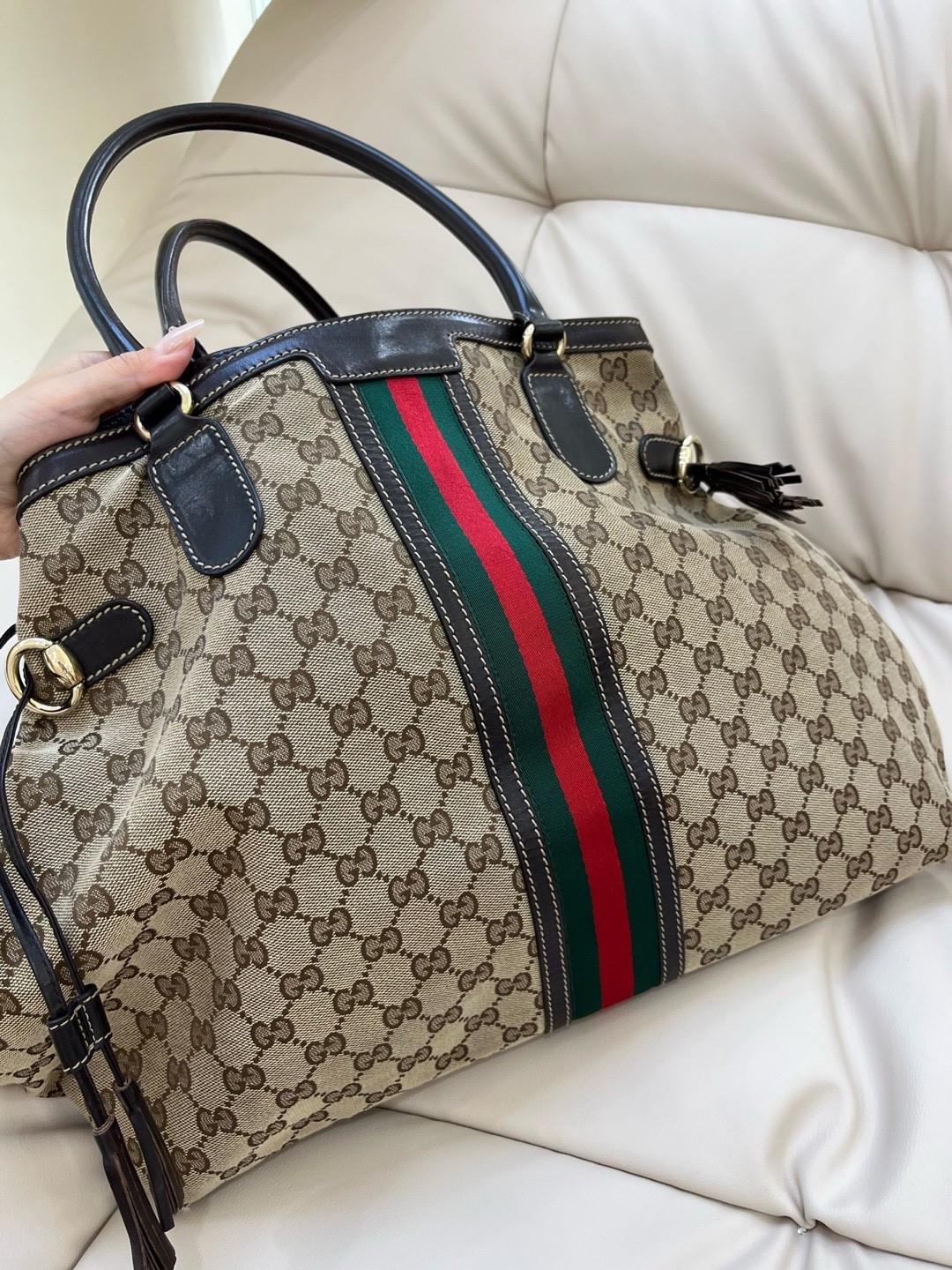 Gucci Pre-Owned Authentic Tote Monogram 38*33*14cm Canvas