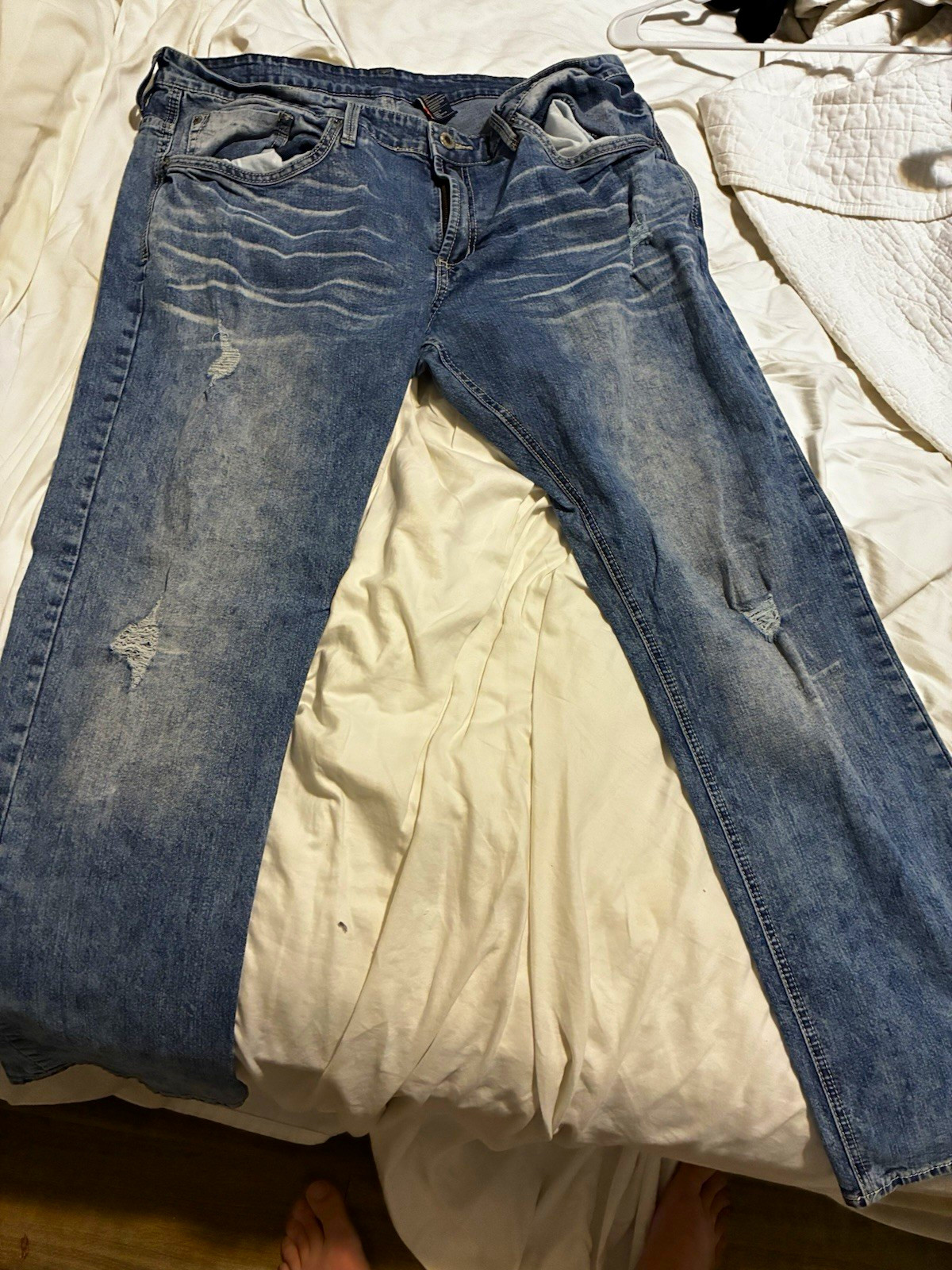 Buffalo David Bitton Men’s Slim Fit Stretch Blue Denim Jeans Medium Wash
