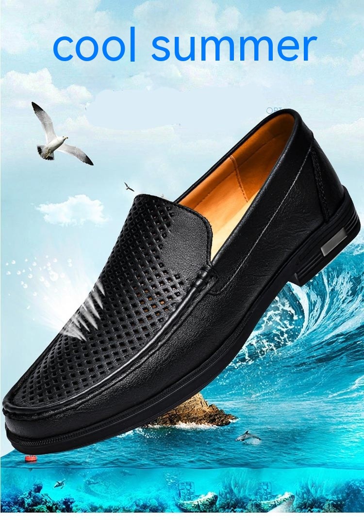Genuine Leather Men’s Loafers Slip on Casual Shoes Soft Moccasins Flat Soft Shoe