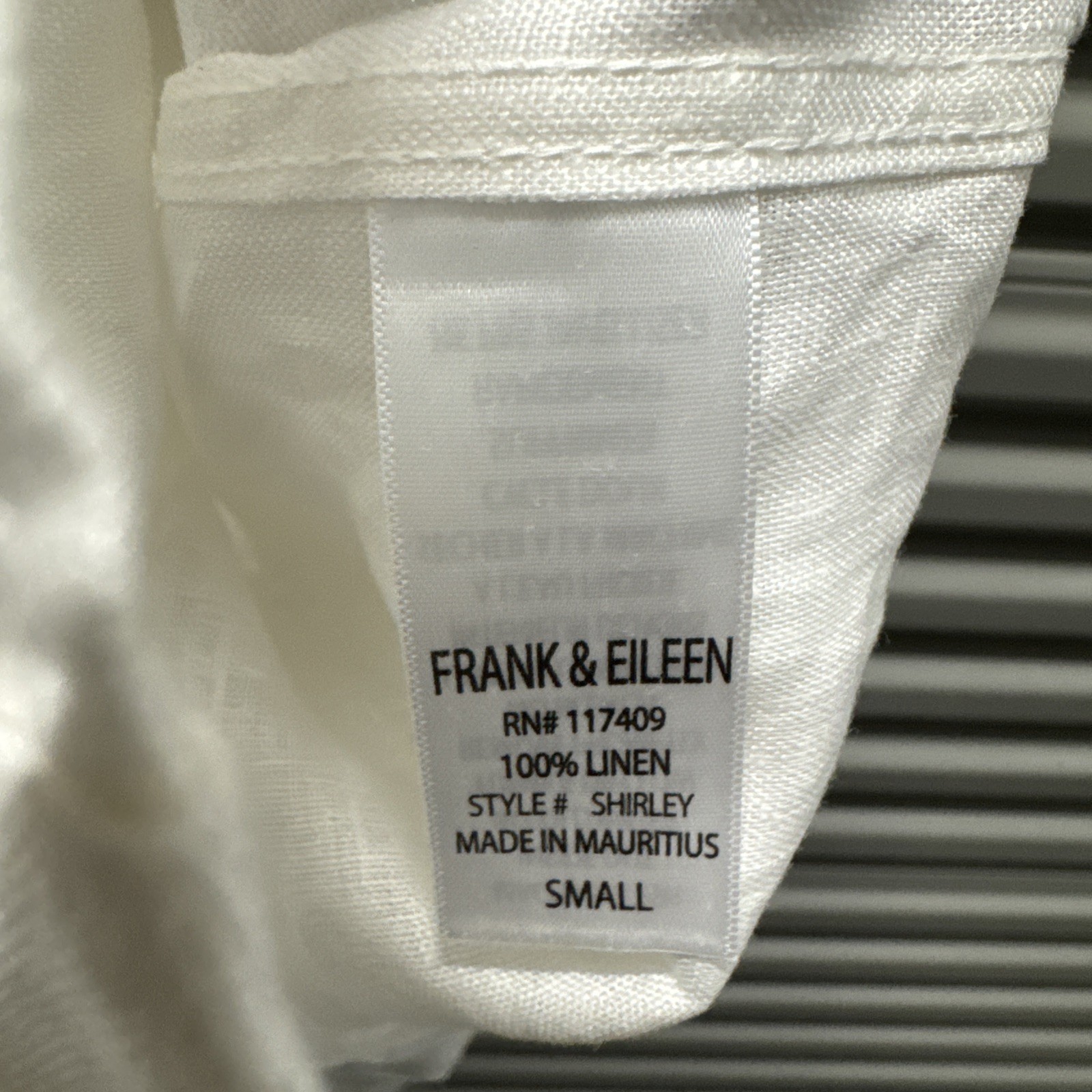 New Frank & Eileen $228 Shirley Oversized Button Up Shirt White 100% Linen Small