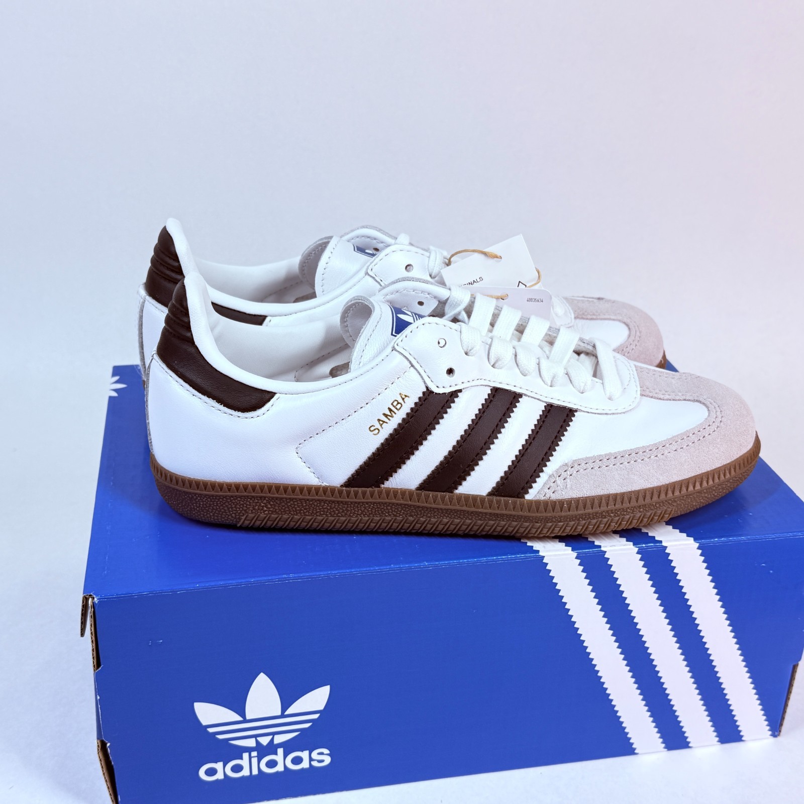 Adidas Samba OG White / Clear Granite Women’s Size 6 – New In Box (NIB)