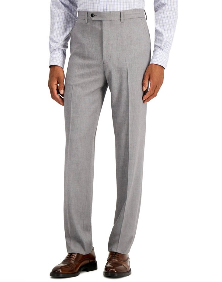 $395 NEW NAUTICA Mens 44R Light Gray Stretch 2 Piece Suit With Dress Pants 38×33